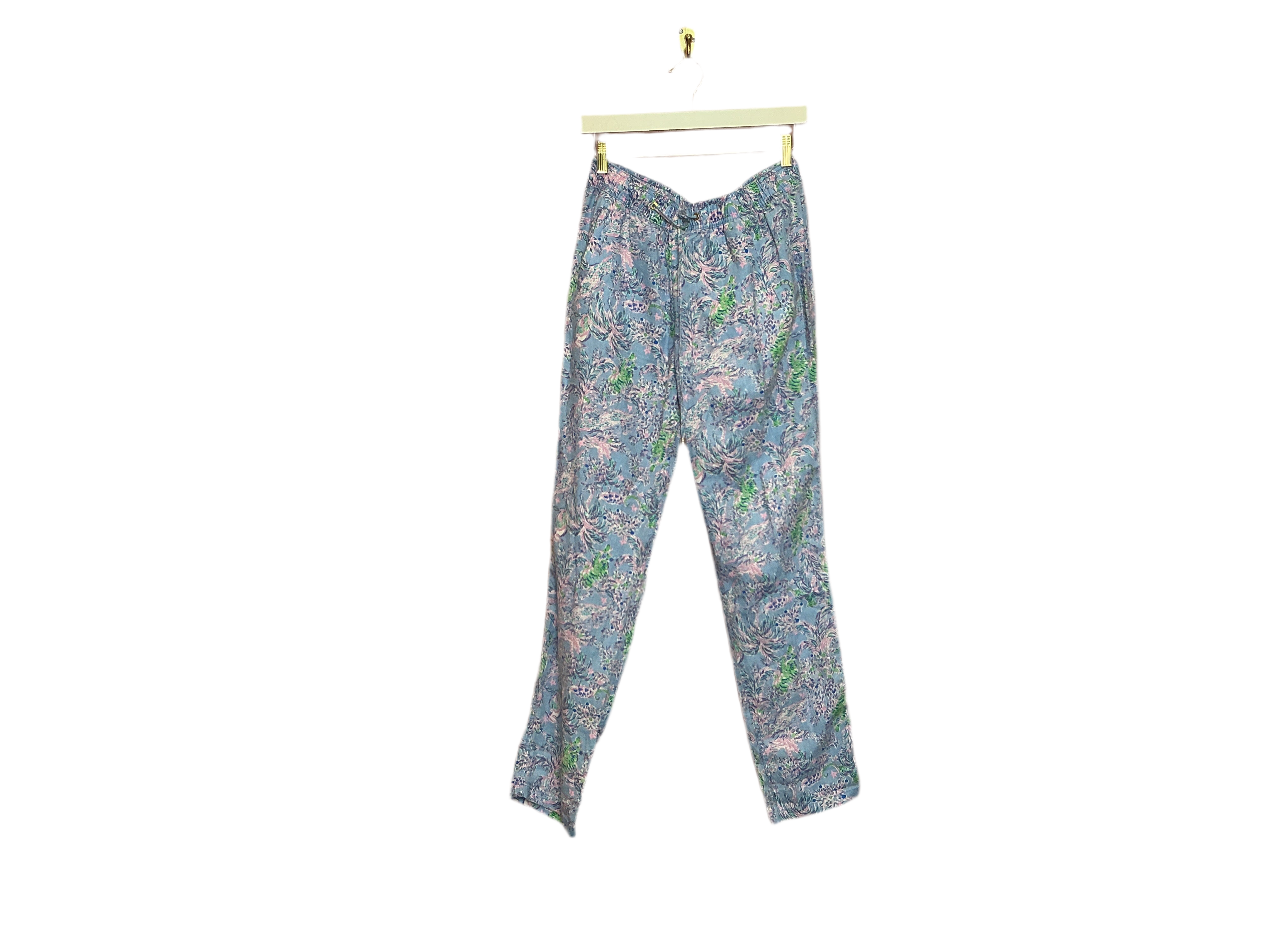 Lilly Pulitzer NWT Taron Pant Blue Peri The Turtle Package - Size M