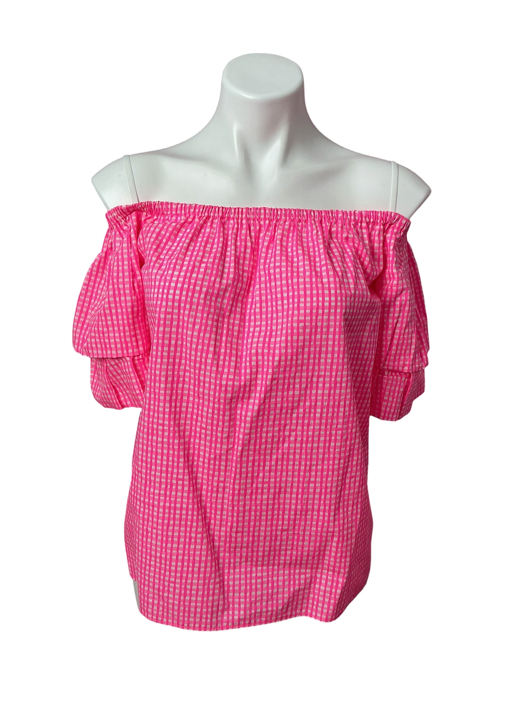 Lilly Pulitzer Pink Isle Along The Same Line Frankee Off-The-Shoulder Top - Size XS