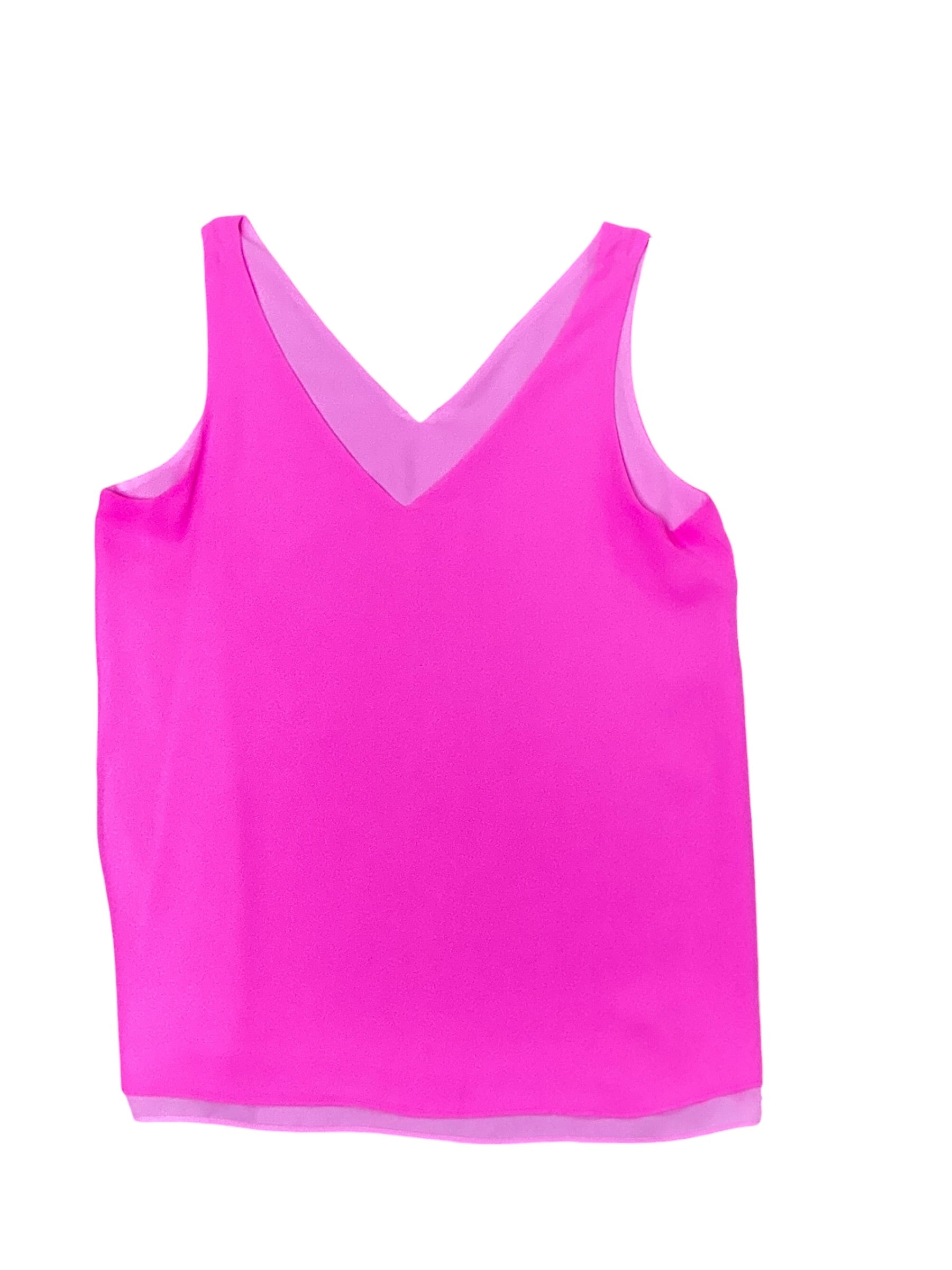 Lilly Pulitzer Florin Straight Hem Reversible Top - Roxie Pink - Size L