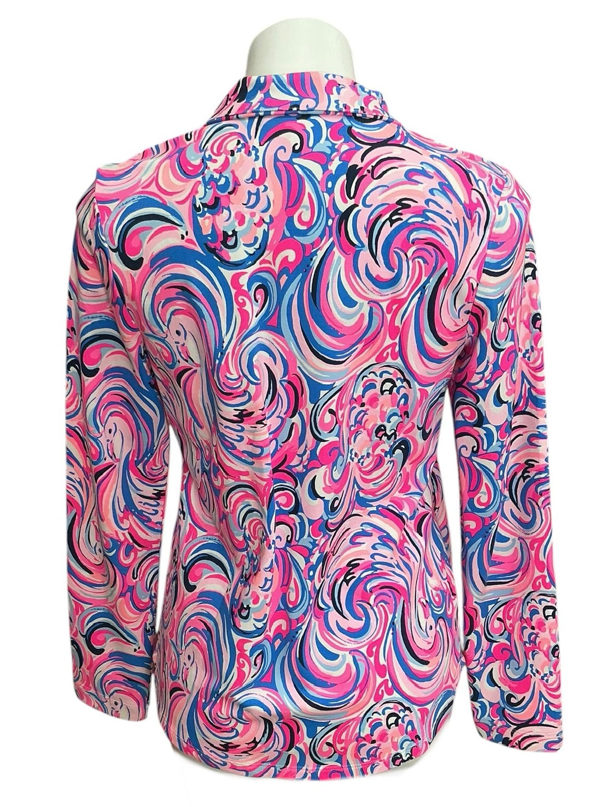 Lilly Pulitzer UPF 50+ Leona Zip Up Jacket Raz Berry Flamingoals - Size S