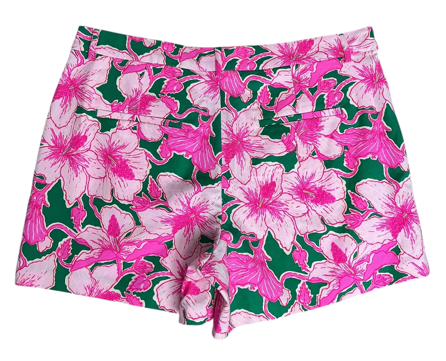 Lilly Pulitzer NWT Gretchen High Rise 5” Shorts Kelly Green Hibis Kiss- Size 16