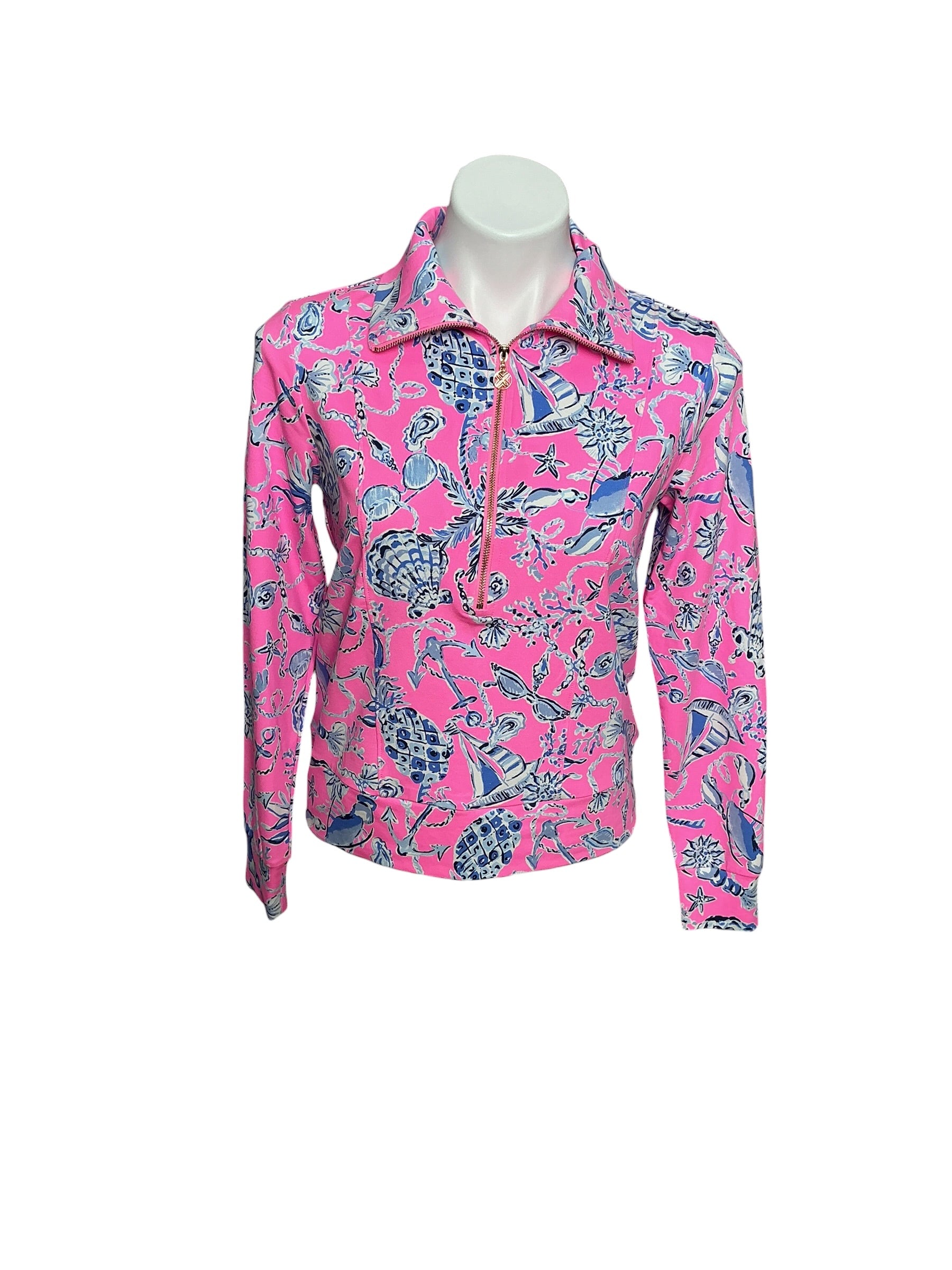Lilly Pulitzer Eleni UPF 50+ Pullover Ship to Shore - Size XXS