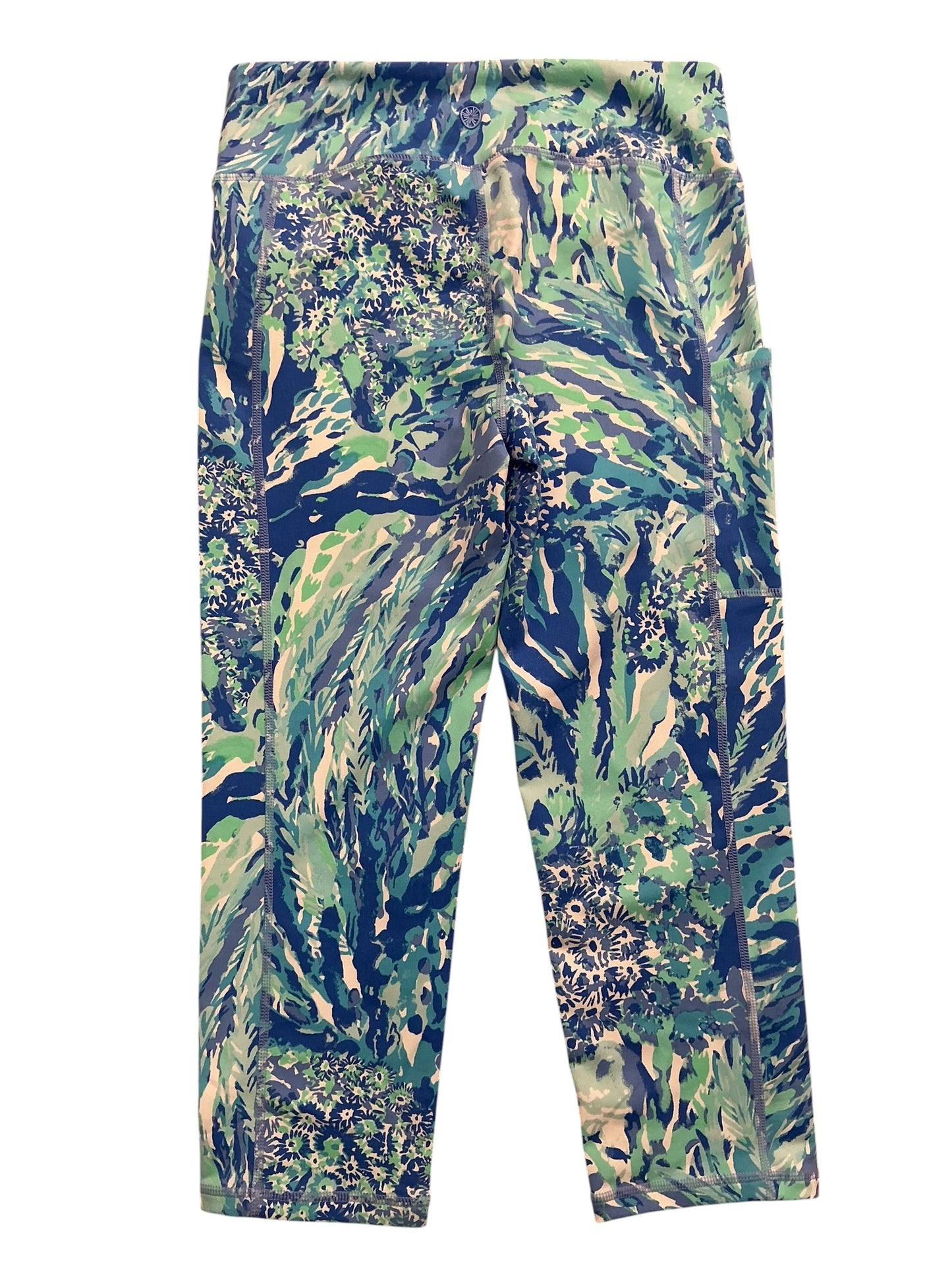 Lilly Pulitzer NWT UPF 50+ Weekender Crop Leggings Blue Haven Hey Hey Soleil - Size M