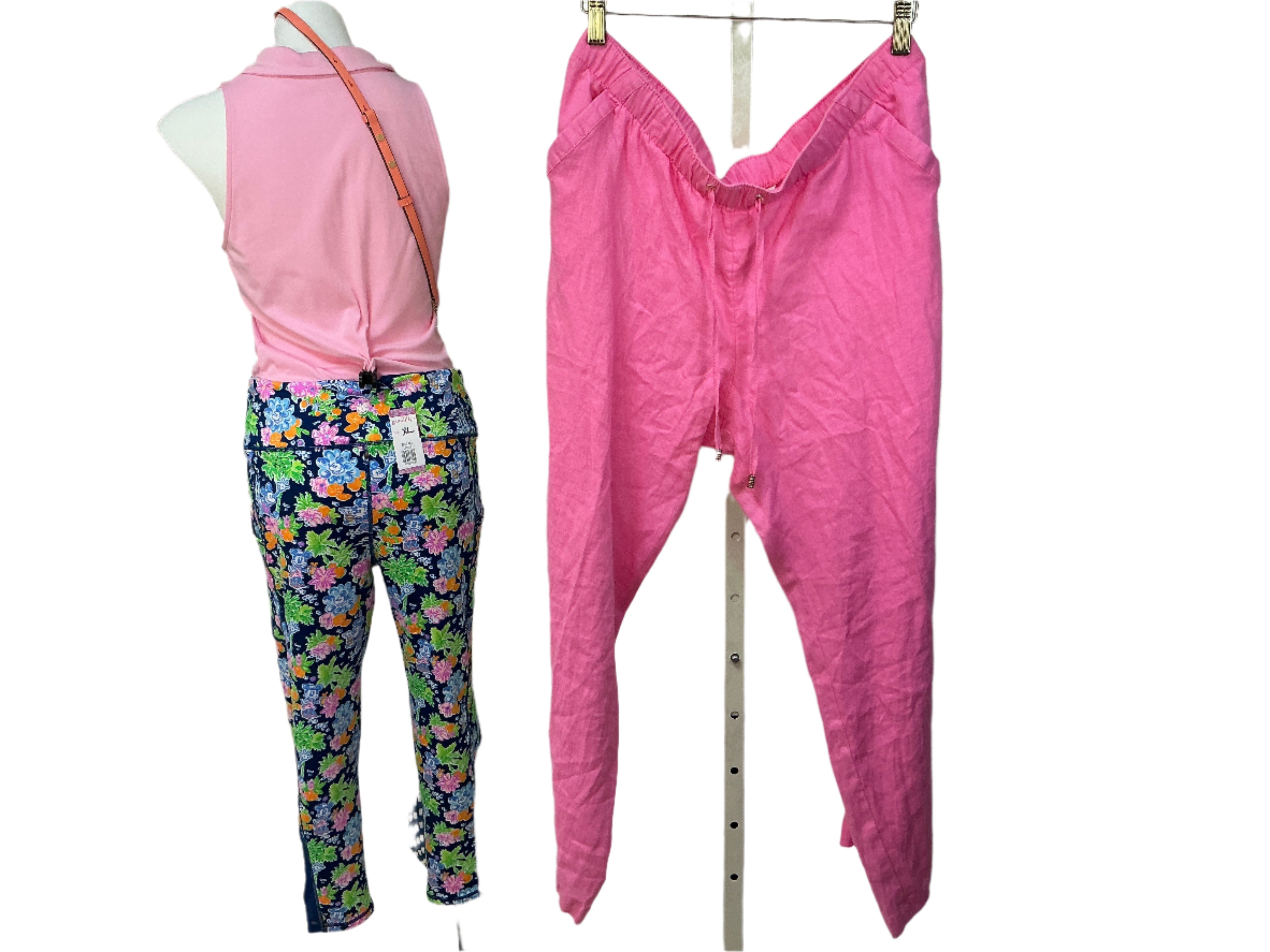 Lilly Pulitzer Brawley Linen Crop Pan Confetti Pink - Size L