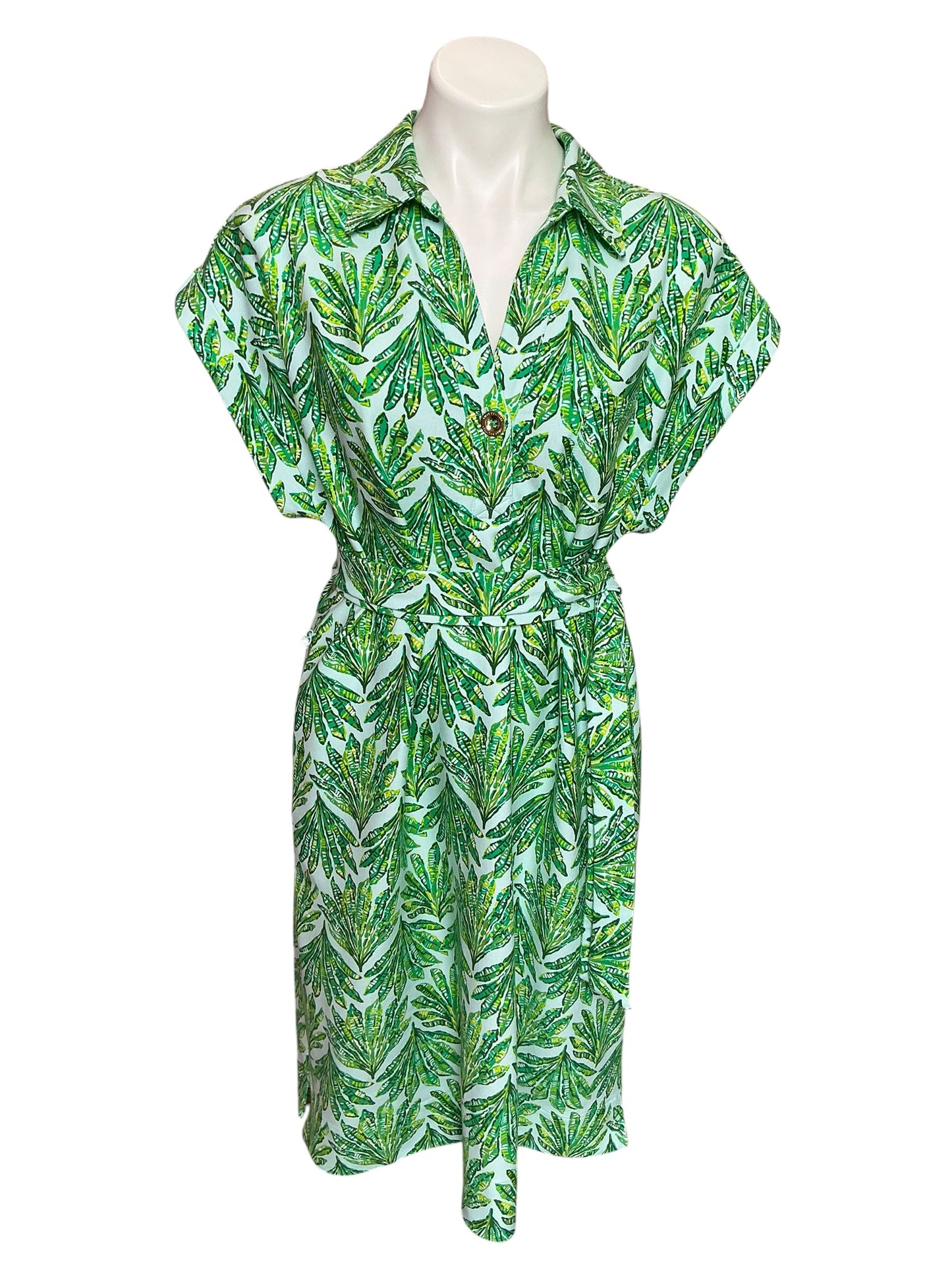 Lilly Pulitzer Emersyn Dress Kitts Green Crossgrain Shady Babe - Size L