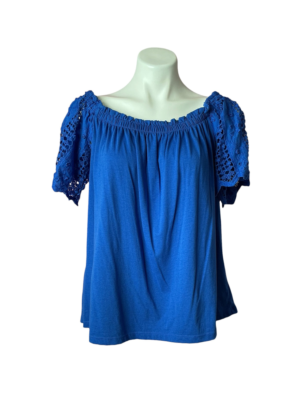 Lilly Pulitzer Fayette Off-The-Shoulder Top Baha Blue - Size XL