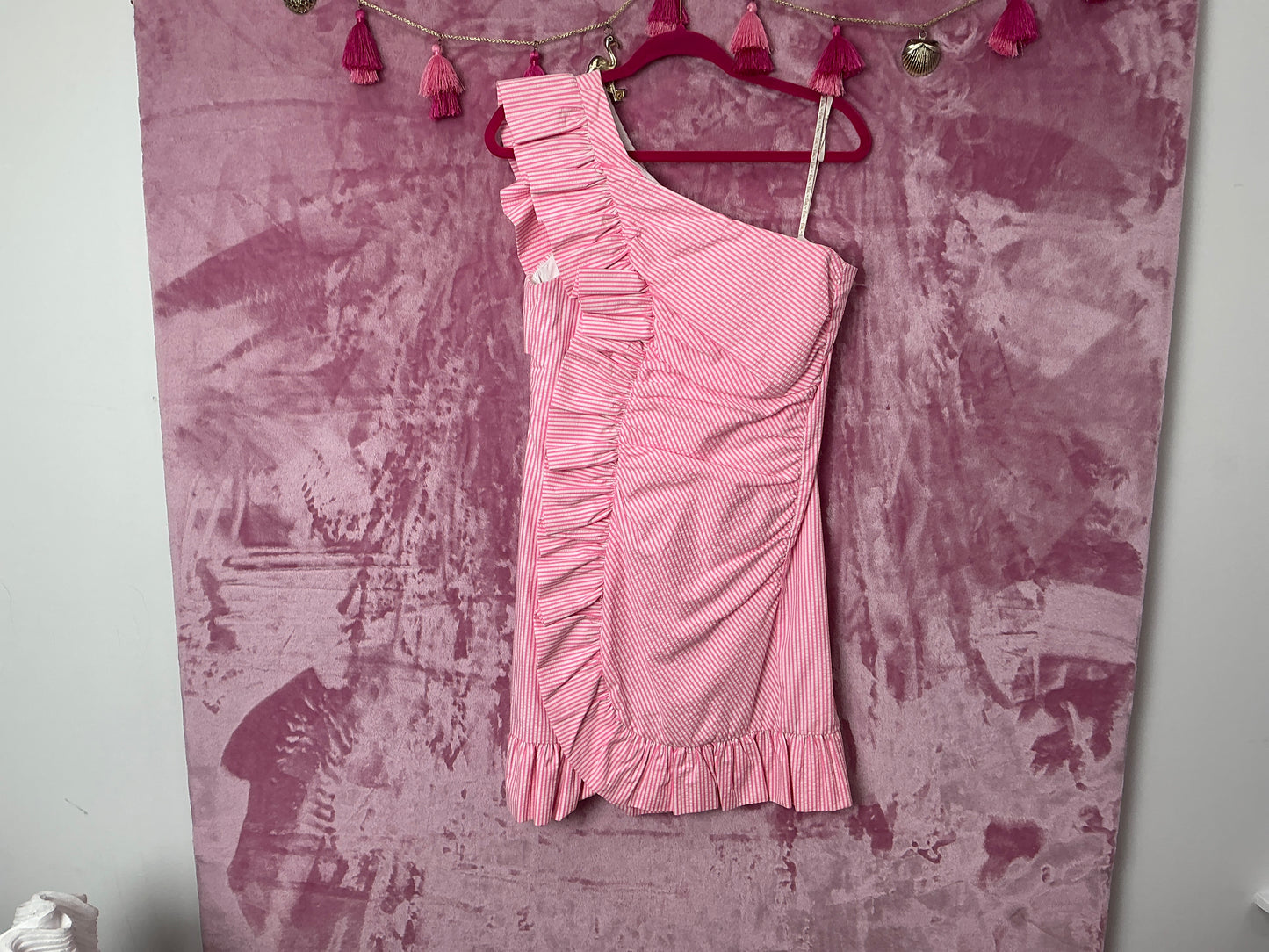 Lilly Pulitzer Dress NWT - Tiffani Dress - Havana Pink - Yarn Dye Seersucker - Size 12