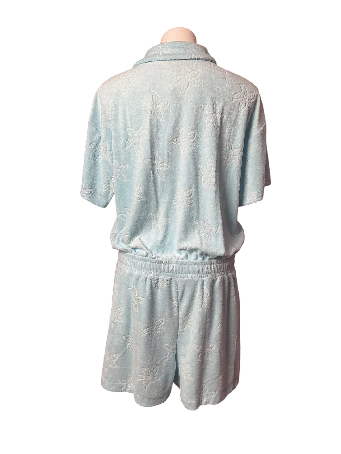 Lilly Pulitzer NWT Katerini Romper Hydra Blue Seaing Stars Jacquard Terry - Size XL