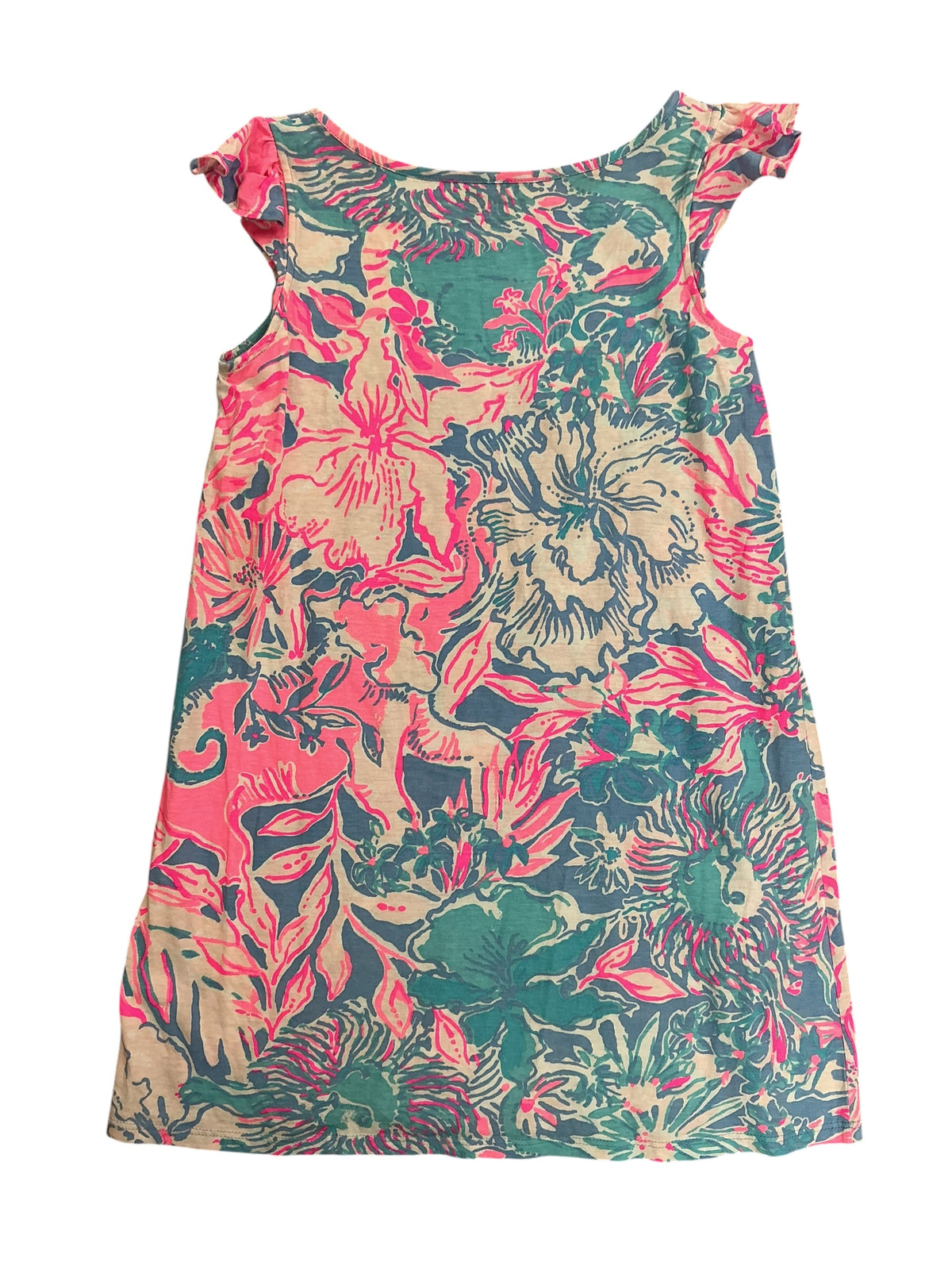 Lilly Pulitzer Kids Mini Laina T-Shirt Dress Viva La Lilly Blue Peri - Size M (6-7)