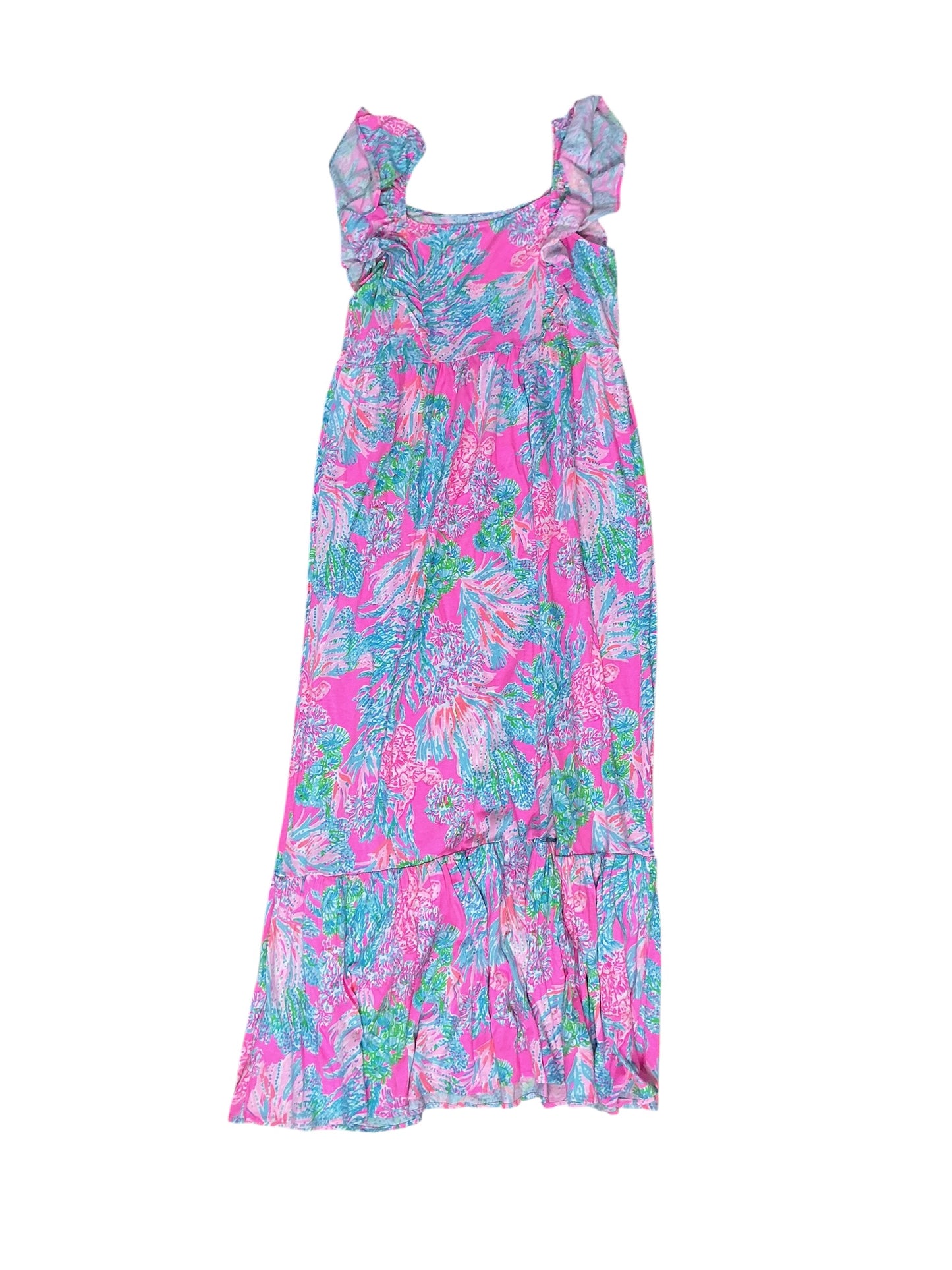Lilly Pulitzer NWT Kids Vienna Maxi Dress Prosecco Pink Seaing Things - Size XL 12-14
