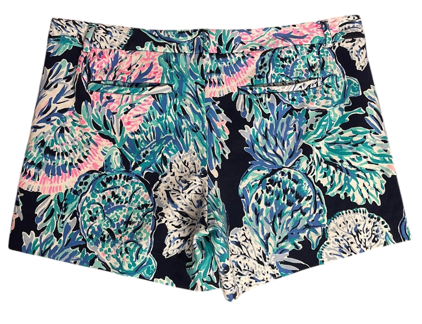 Lilly Pulitzer Callahan Knit Short High Tide Navy Party in Paradise - Size 14