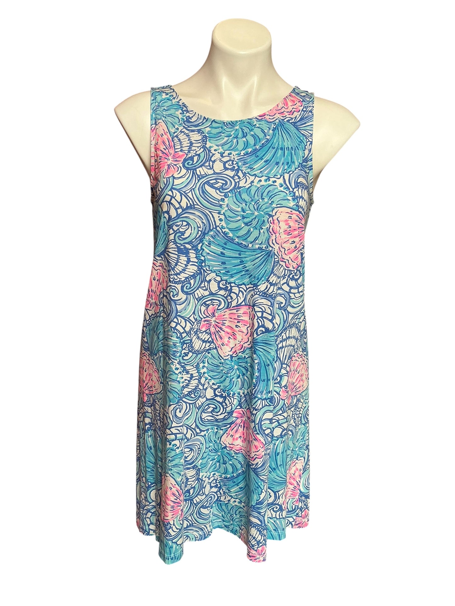 Lilly Pulitzer Kristen Swing Dress Blue Haven Raising Shell - Size S