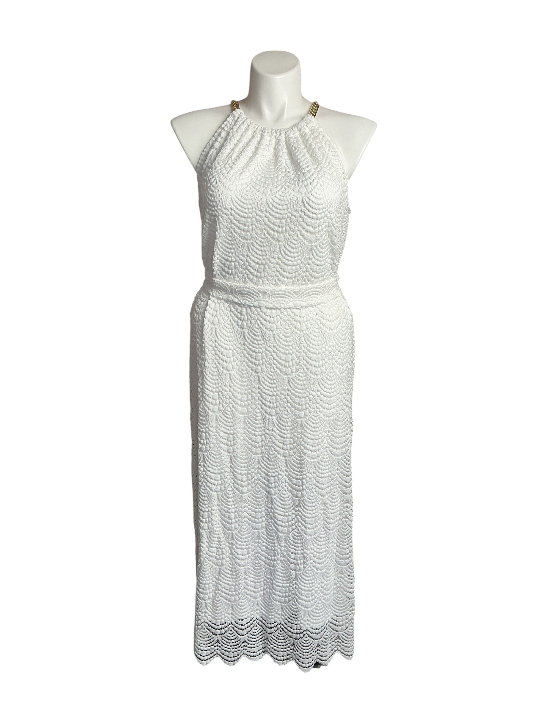 Lilly Pulitzer Bingham Lace Midi Dress Resort White Scalloped Shell - Size XL