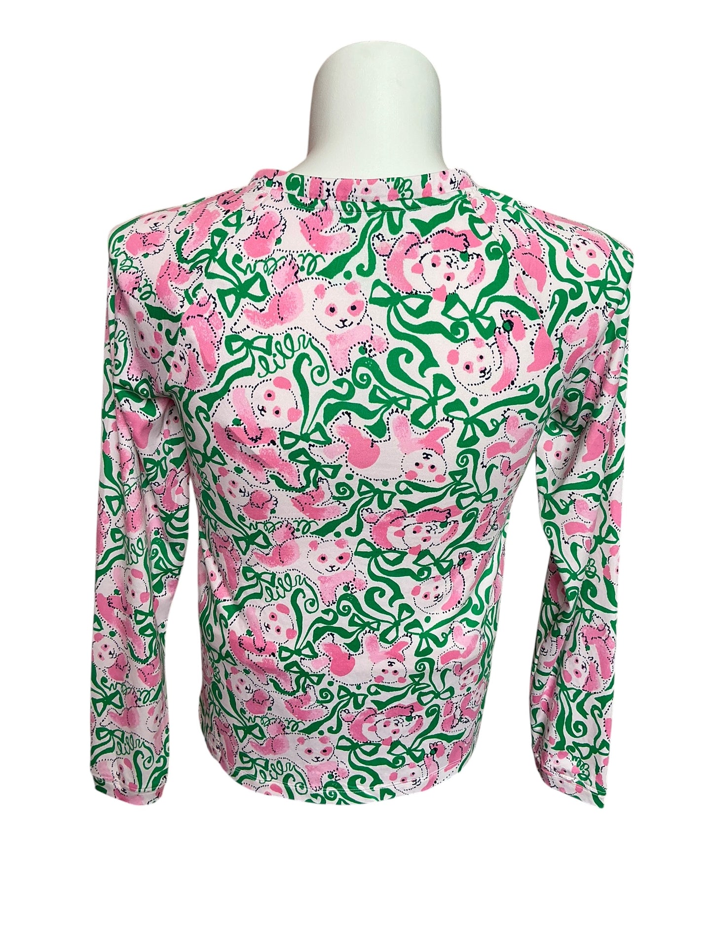 Lilly Pulitzer NWT Alexander PJ Top Pink Quartz Panda N Bows - Size S