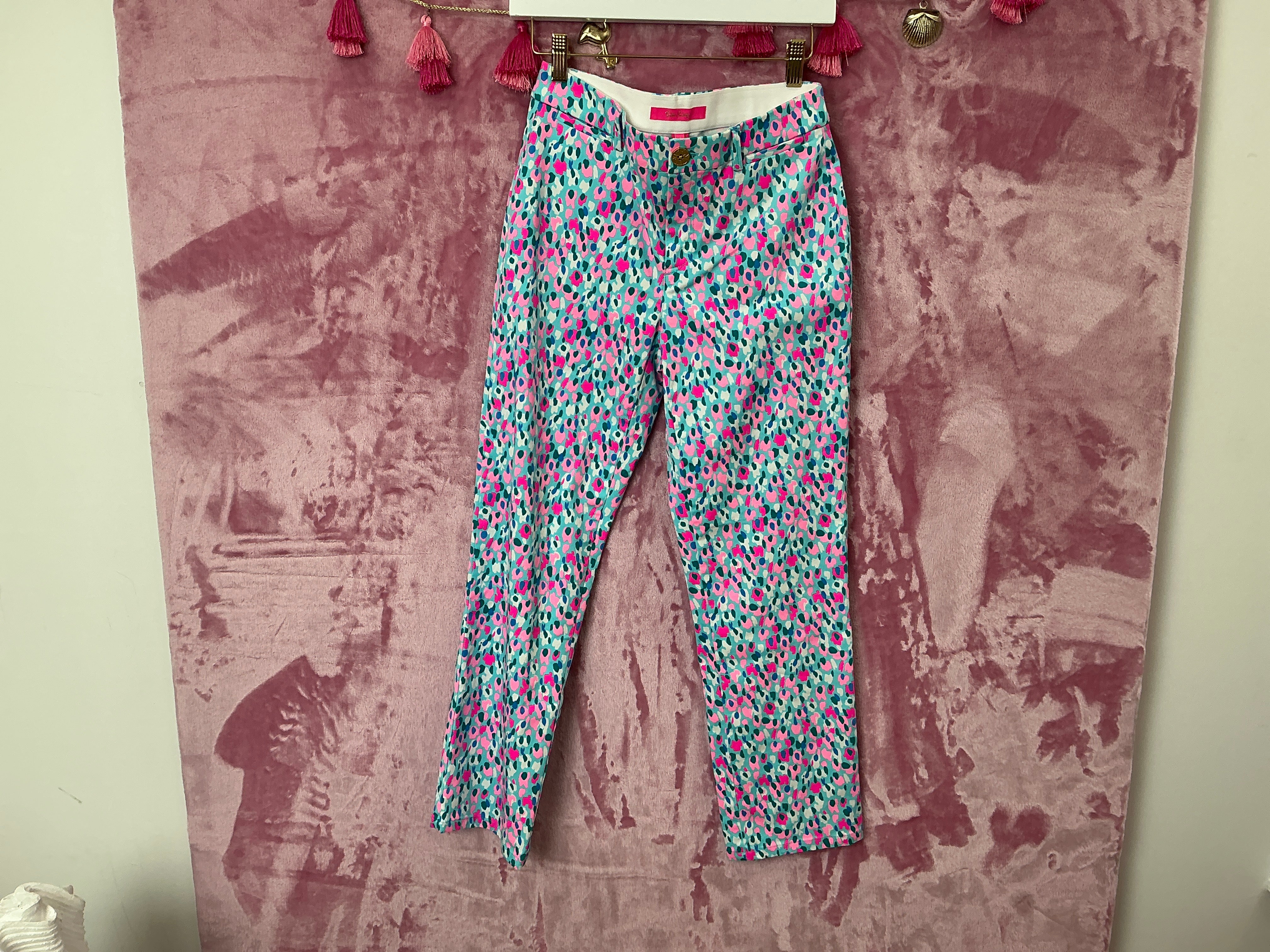 Lilly Pulitzer Pant NWT - Divia Stretch Pant - Multi - Hottie Dottie - Size 4