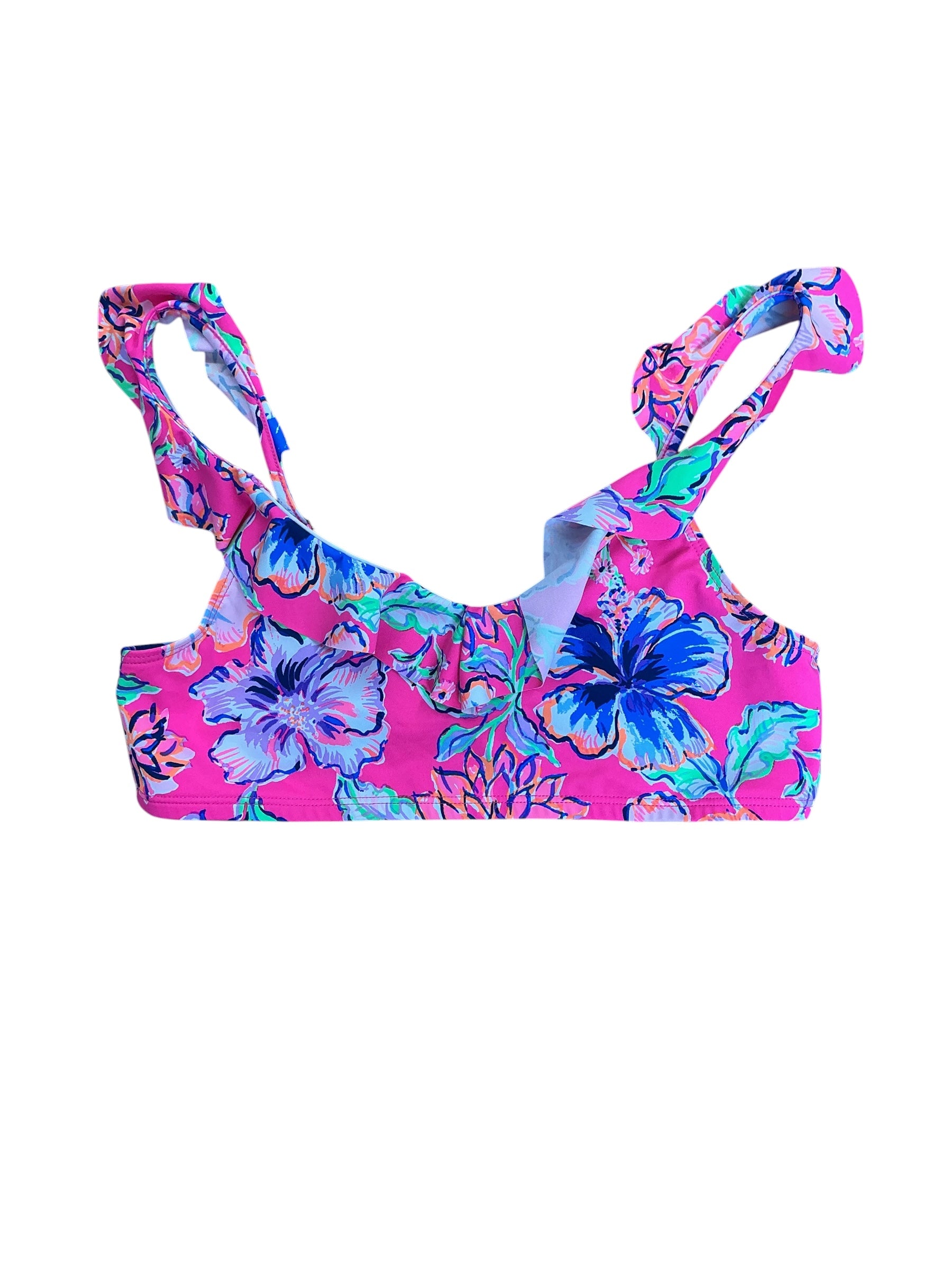 Lilly Pulitzer Kids Girls Mini Kasme Bikini Top Mandevilla Baby Paradise Petals - Size 14