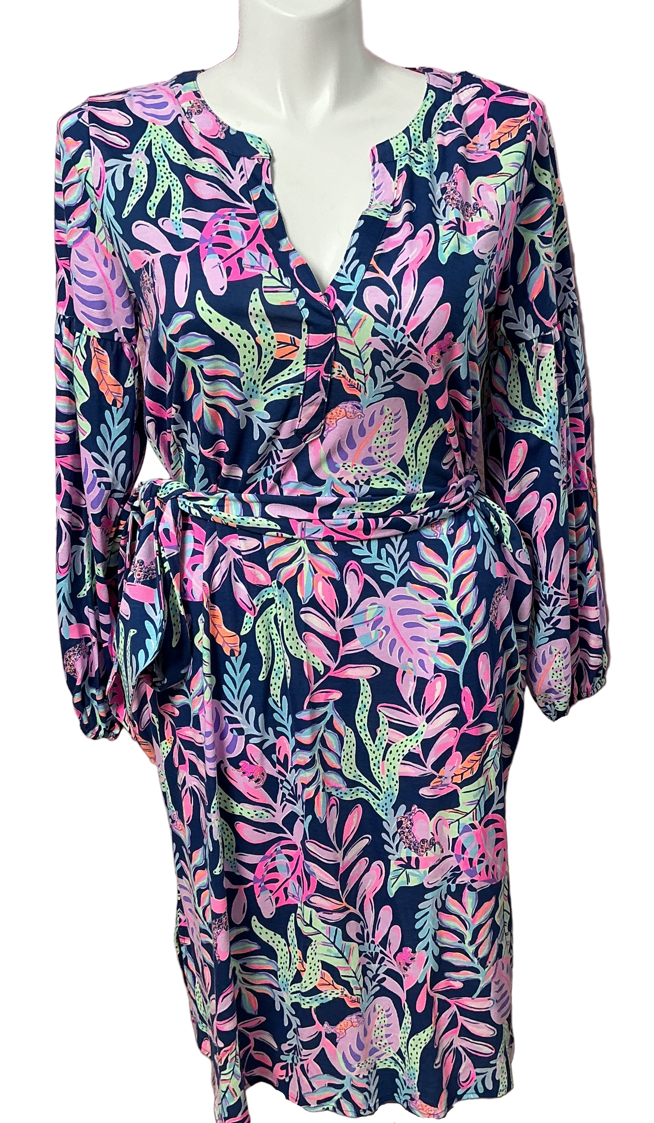 Lilly Pulitzer NWT - Kierna Knee Length Dress - Oyster Bay Navy You’ve Been Spotted - Size XL