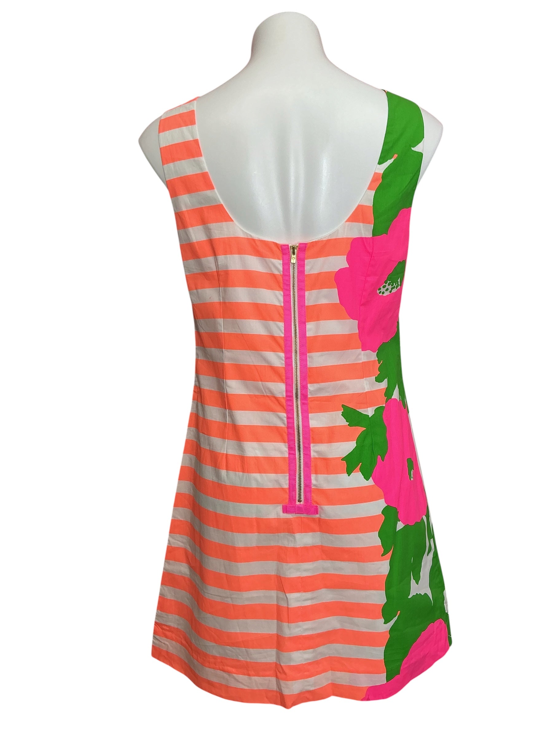 Lilly Pulitzer Delia Shift Dress Sunrise Orange Wild Flowers - Size 8