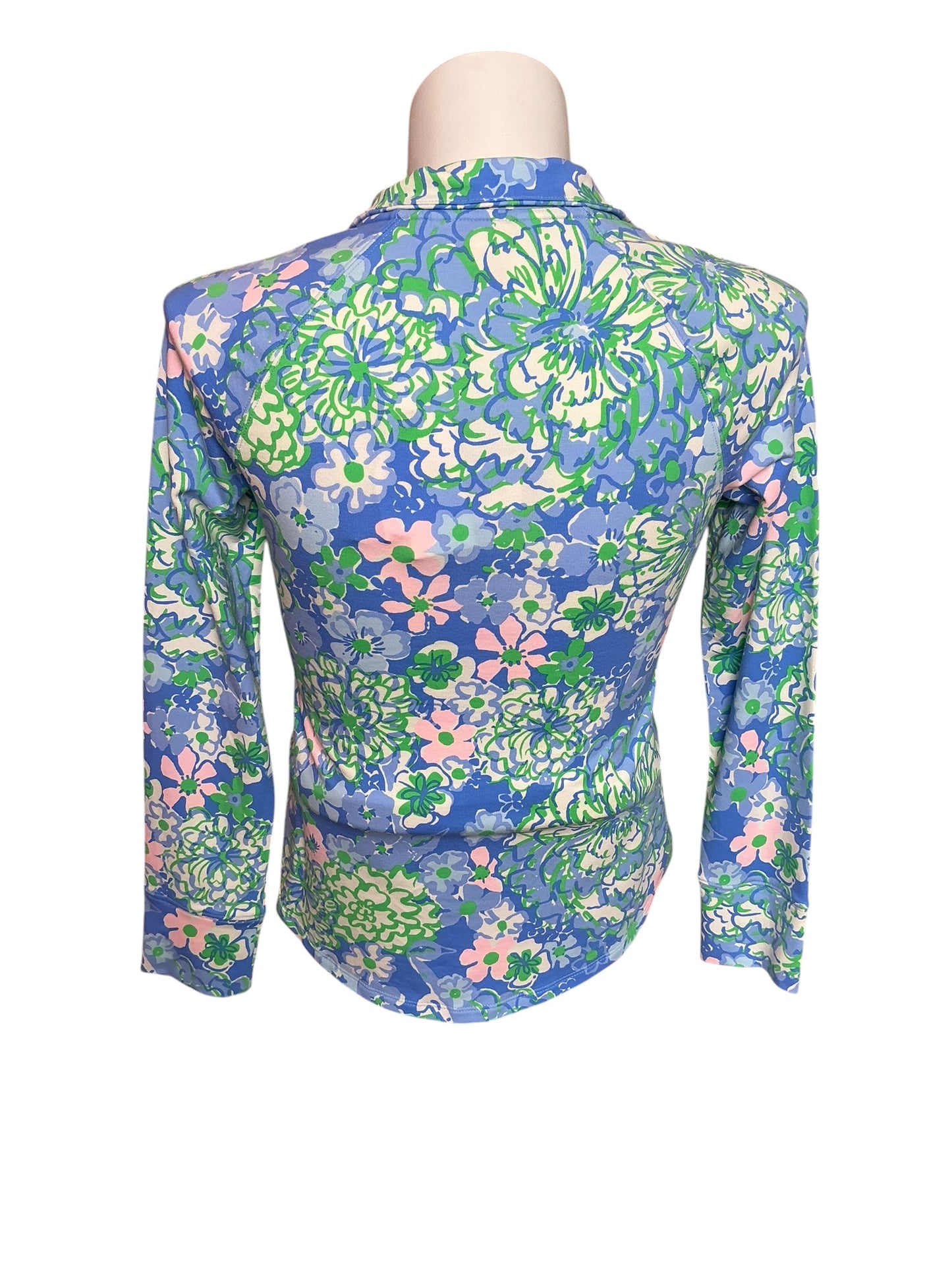Lilly Pulitzer NWT UPF 50+ Skipper Popover Sunwashed Blue Plumes in Bloom - Size XS