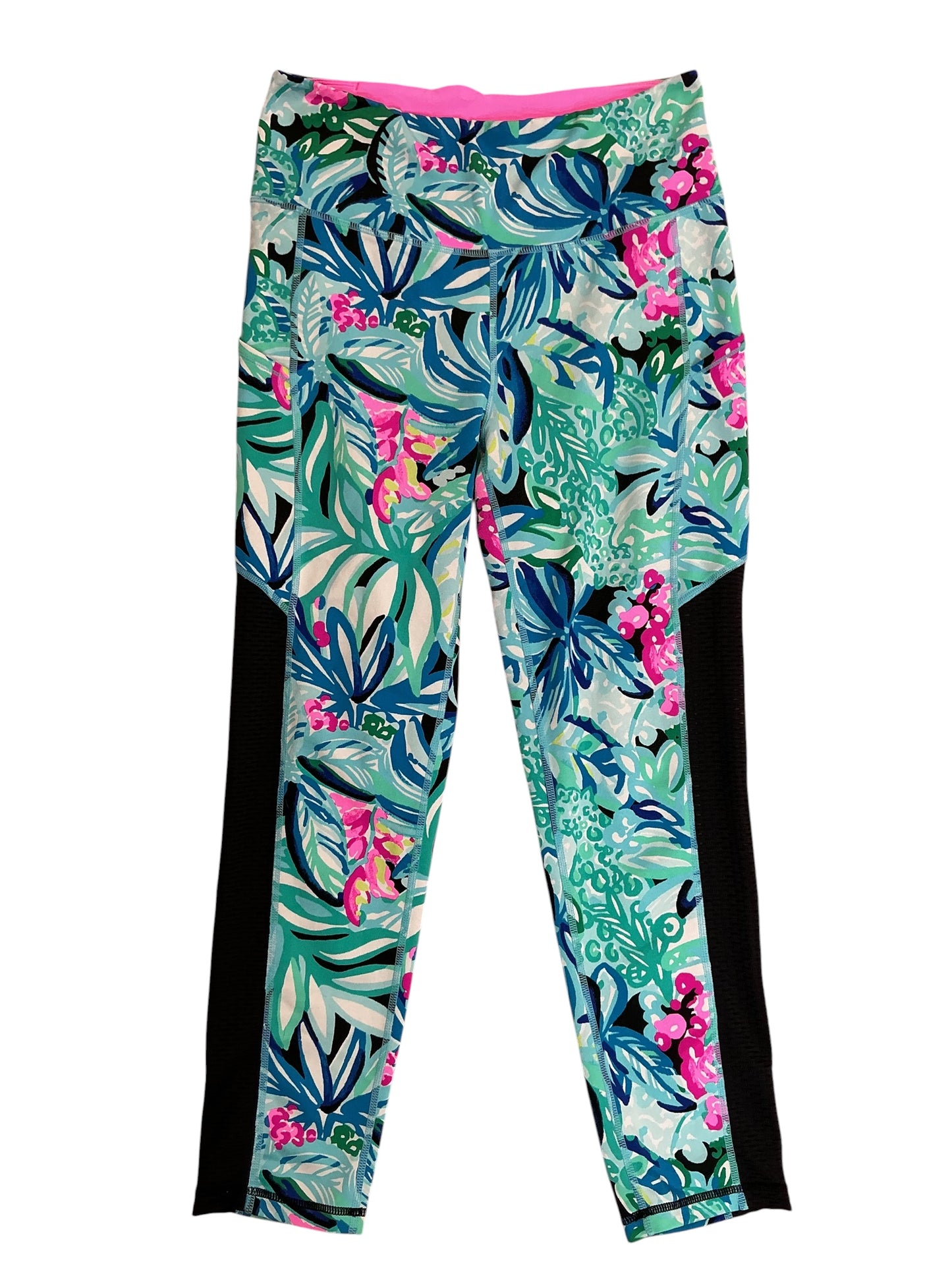 Lilly Pulitzer Luxletic High Rise Midi Leggings Maldives Green Hype It Up - Size M