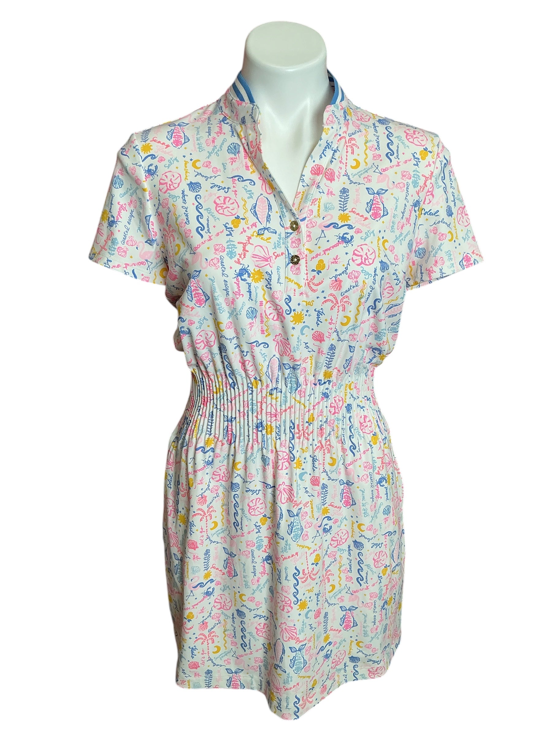 Lilly Pulitzer Luxletic Love Active Dress Resort White Summer Serenade - Size S
