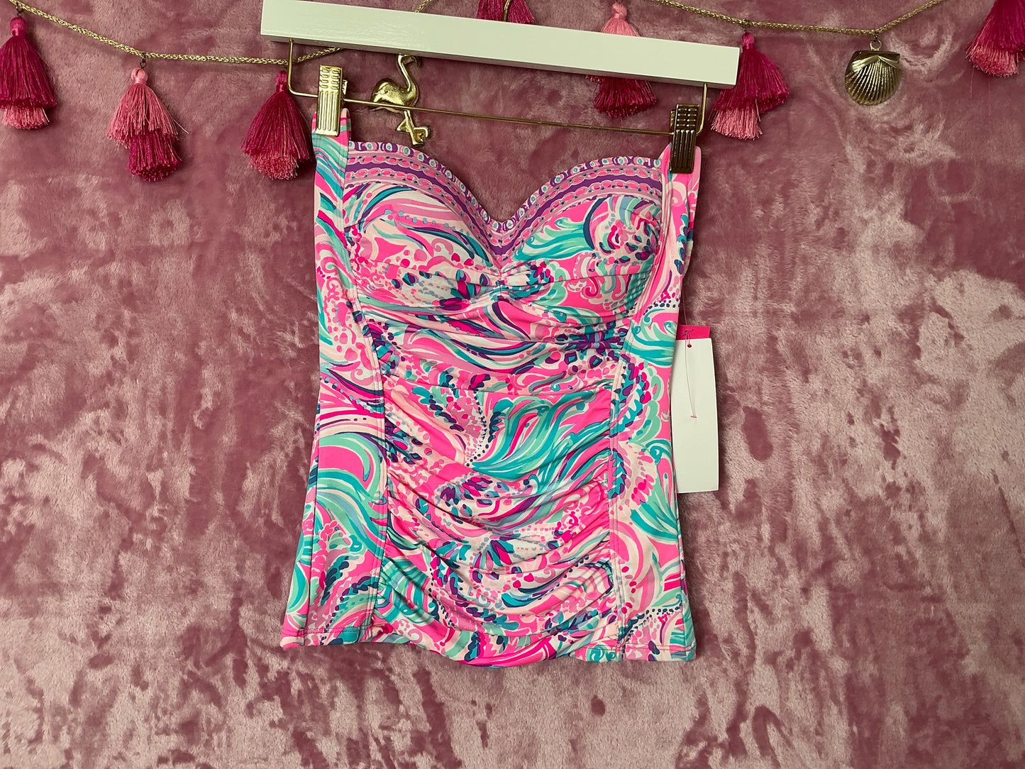 Lilly Pulitzer Tankini Top NWT - Jimmi Tankini - Prosecco Pink - Don’t Be Jelly Engineered Swim - Size 2