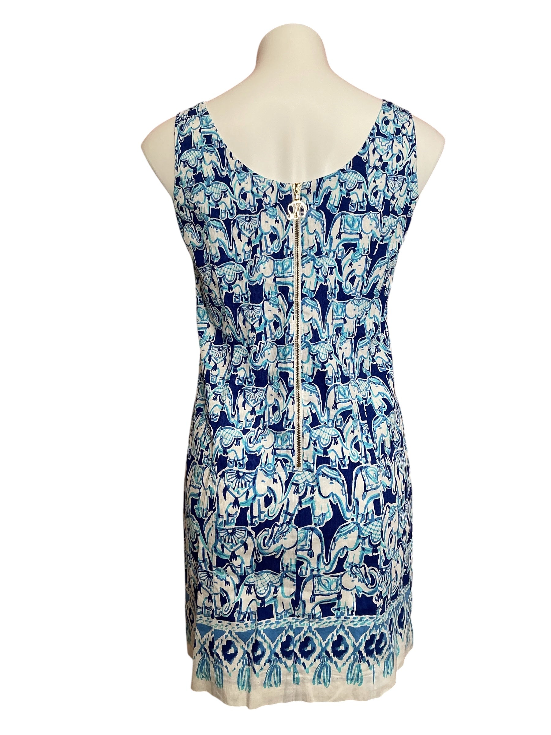 Lilly Pulitzer Cathy Shift Dress Bomber Blue Get Trunky - Size 4