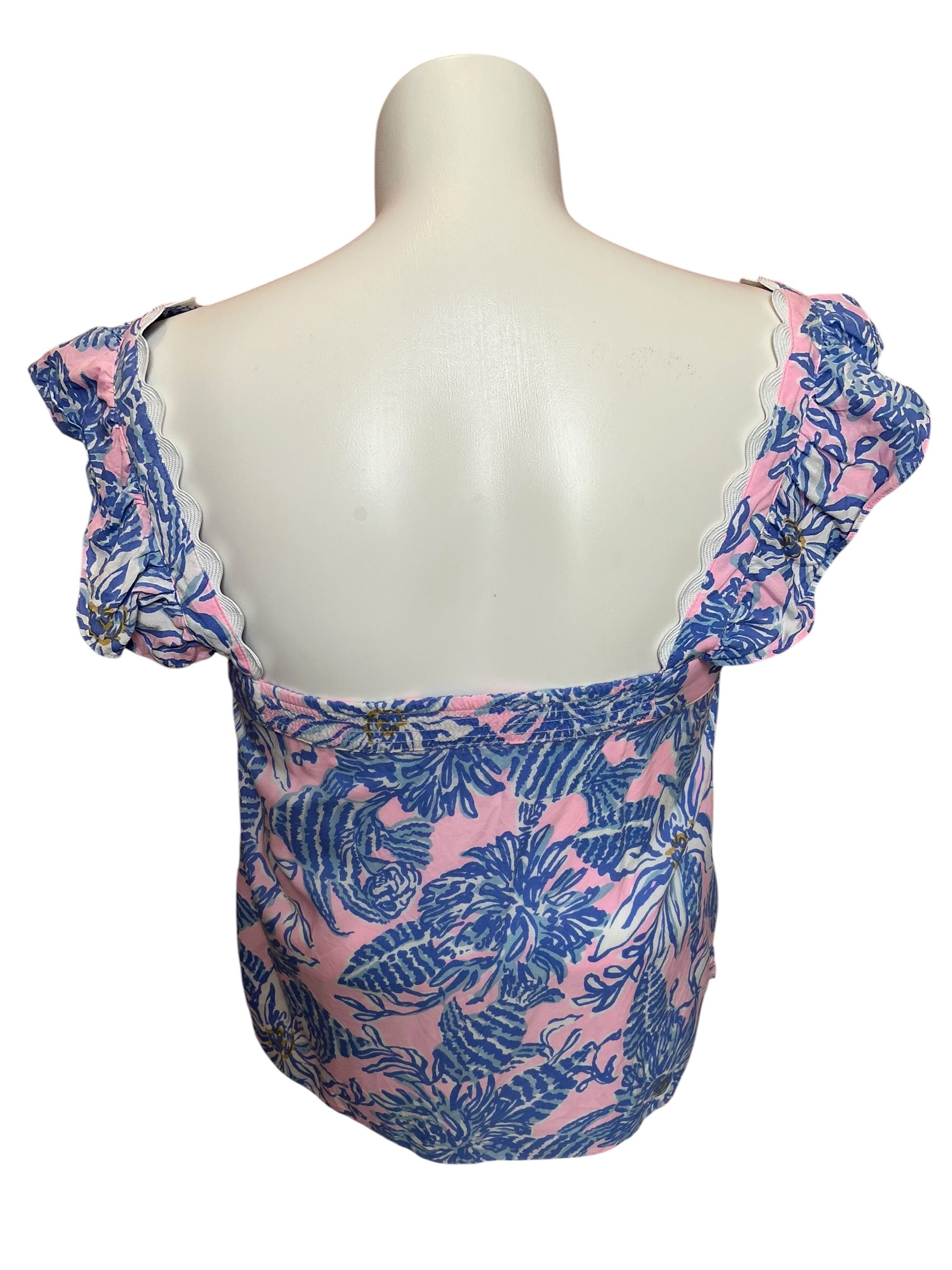 Lilly Pulitzer Gyah Sleeveless Top Jet Set Jungle - Size S