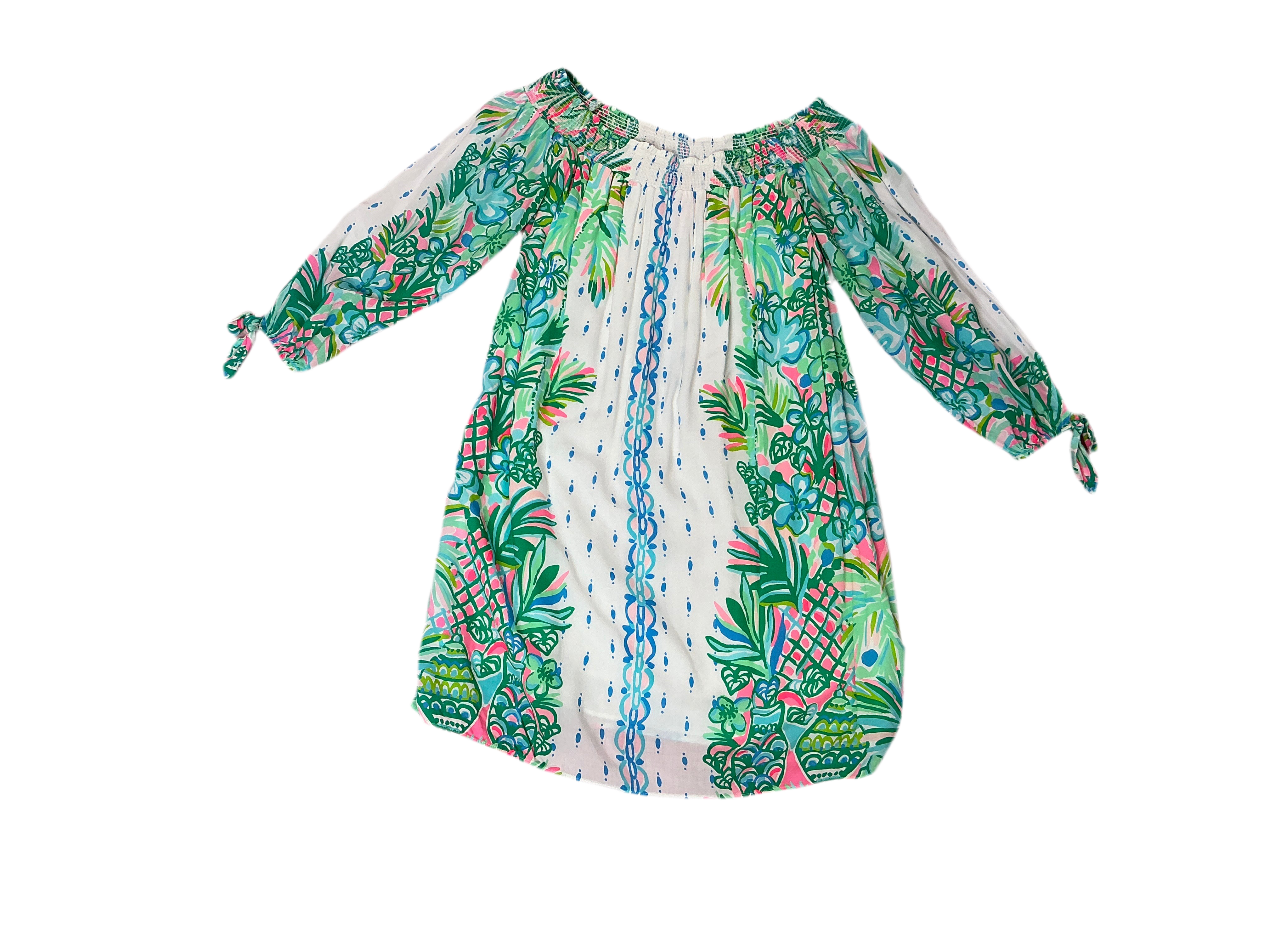 Lilly Pulitzer Maryellen Off The Shoulder - Zanzibar Blue Party Princess Dress - Size xxs