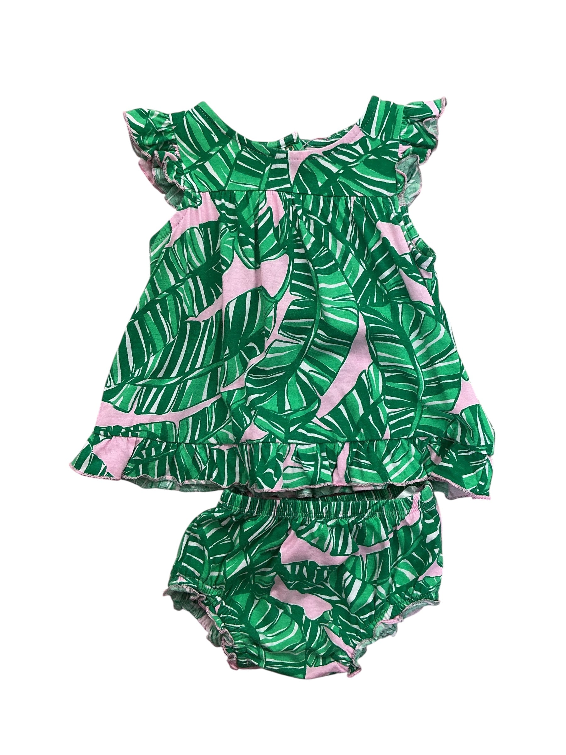 Lilly Pulitzer Cecily Infant Dress Set Girls Let’s Go Bananas Conch Shell Pink - Size 3-6M
