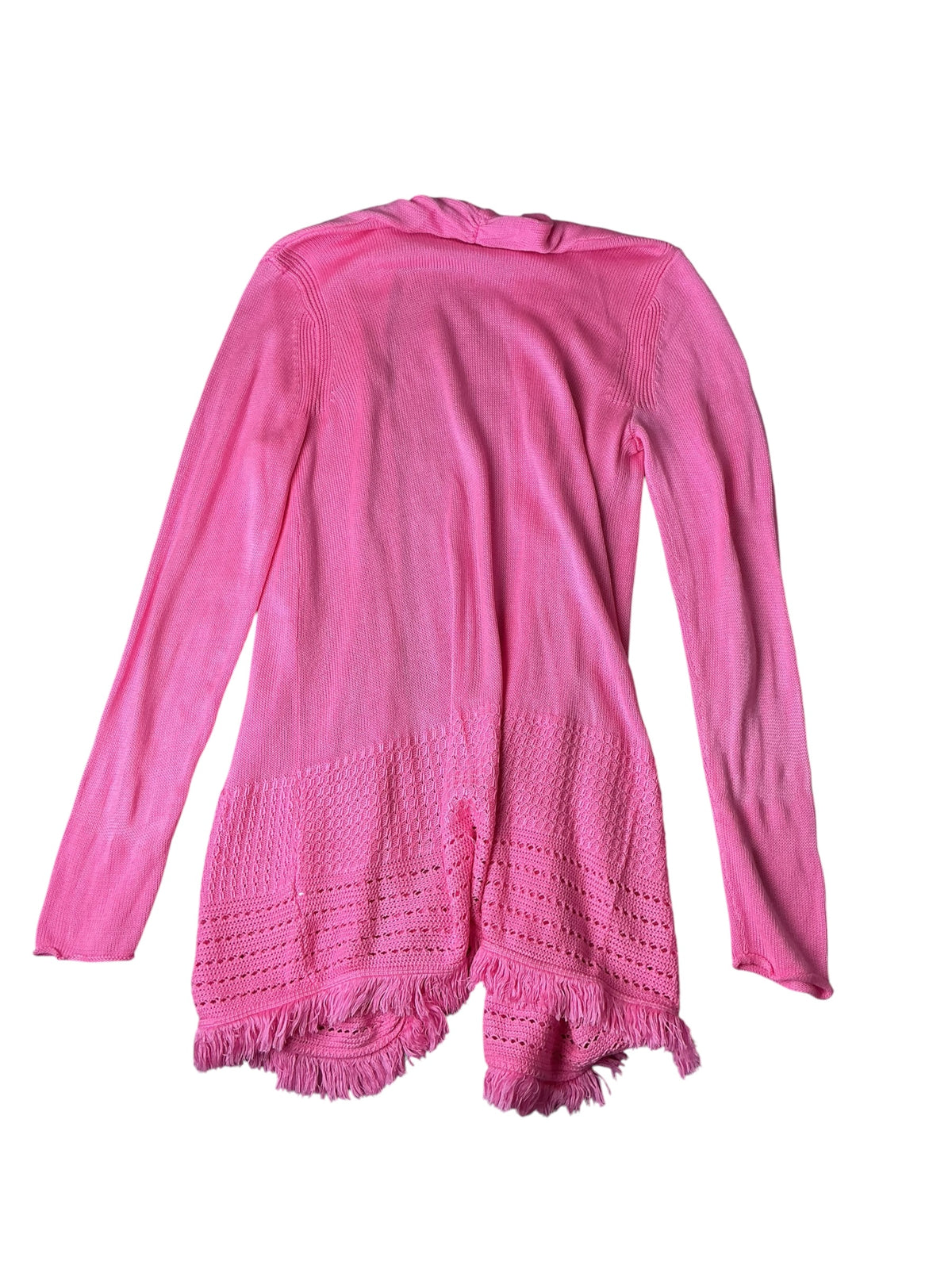 Lilly Pulitzer Noble Fringe Cardigan Pink Isle - Size XL