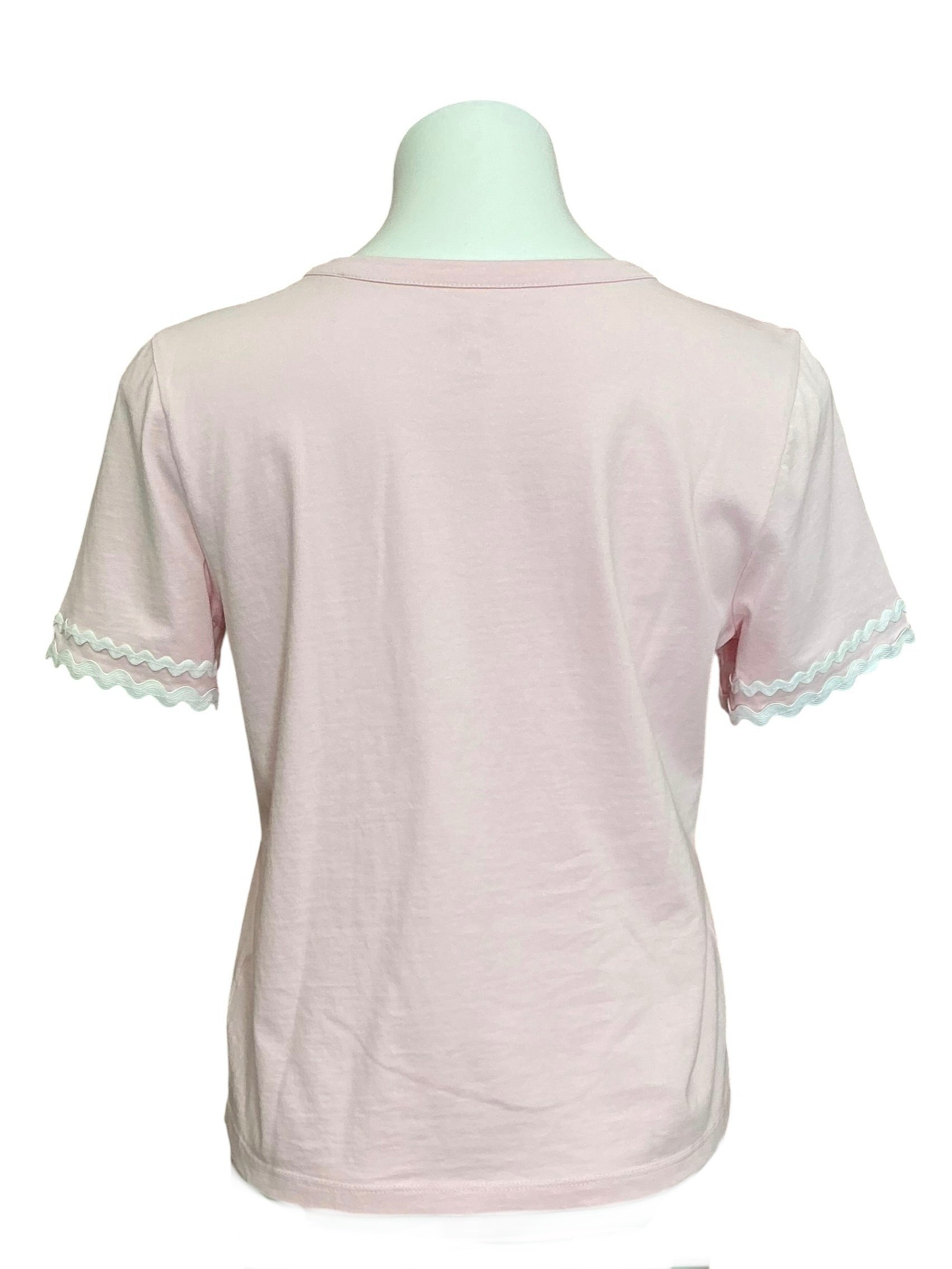 Lilly Pulitzer Clairmont Trimmed Knit Top Pink Muse - Size S