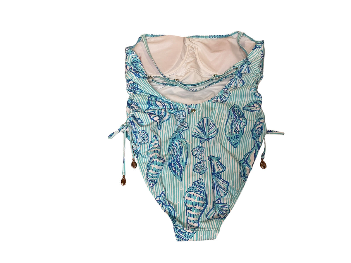 Lilly Pulitzer NWT Vinta One Piece Fresh Water Blue Cool As Shell - Size 16