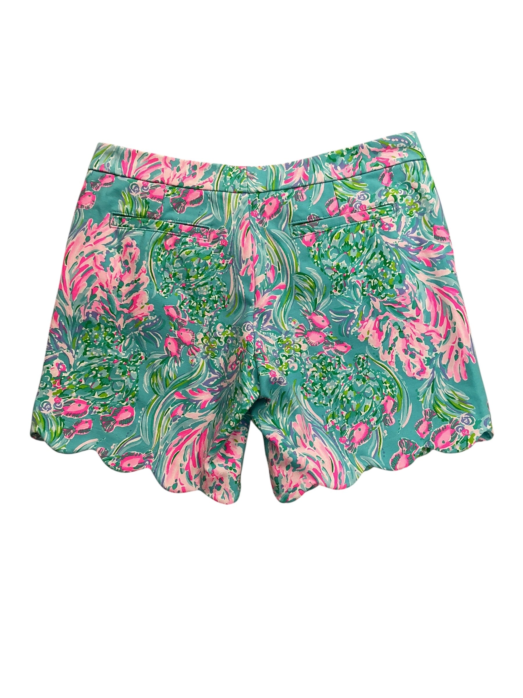 Lilly Pulitzer Buttercup Shorts Amalfi Blue Leaf It Wild - Size 6