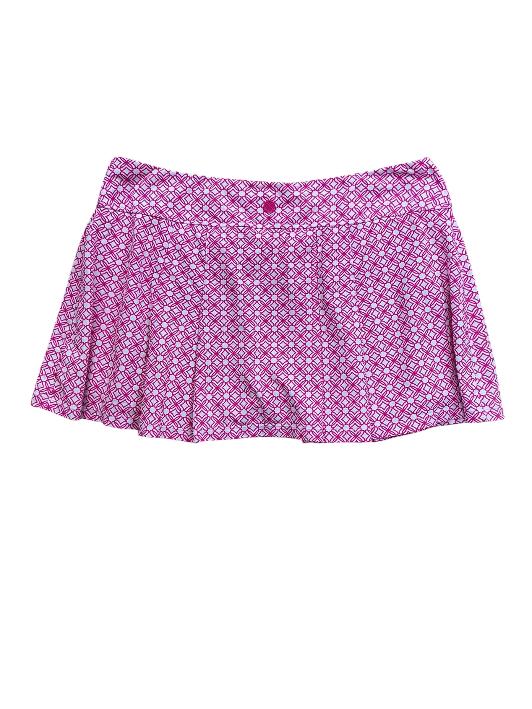 Lilly Pulitzer Luxletic Malaga Skort Passion Fruit Pink X Resort White Butterfly - Size XL