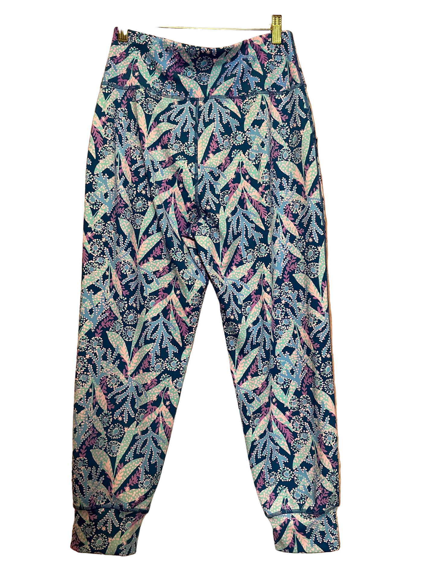 Lilly Pulitzer Blue Star Gazing ISLAND CROP JOGGER PANTS High Rise UPF50 - Size M