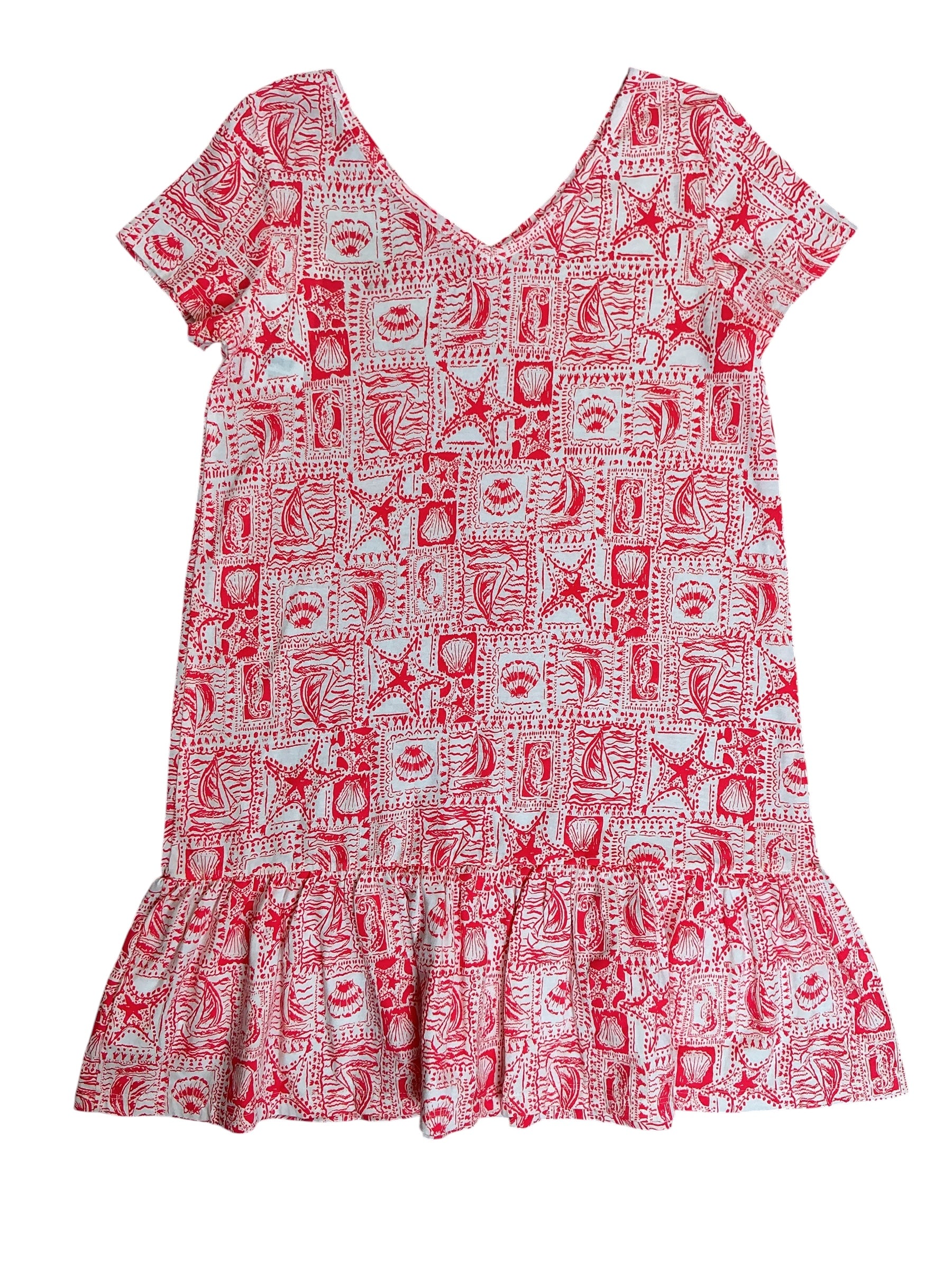 Lilly Pulitzer NWT Kids Girls Mini Camilla Short Sleeve Dress Mizner Red Seaside Harbour - Size L