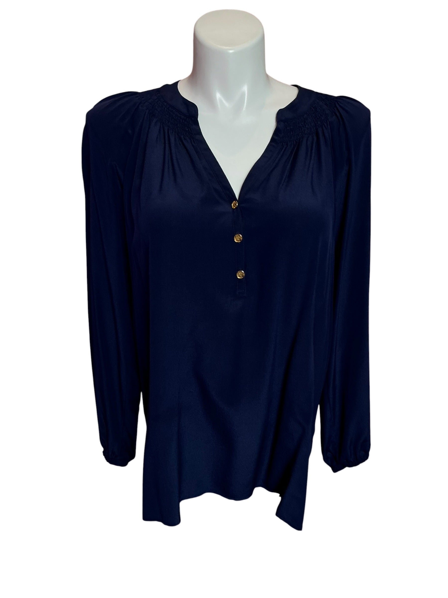 Lilly Pulitzer Elsa Silk Top True Navy - Size XL
