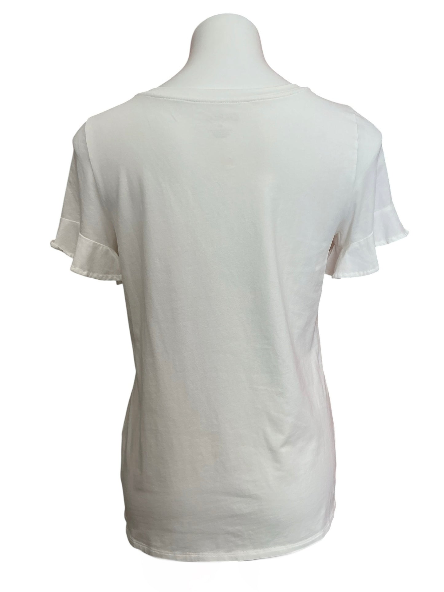 Lilly Pulitzer Michele Ruffle Sleeve Tee Resort White - Size M