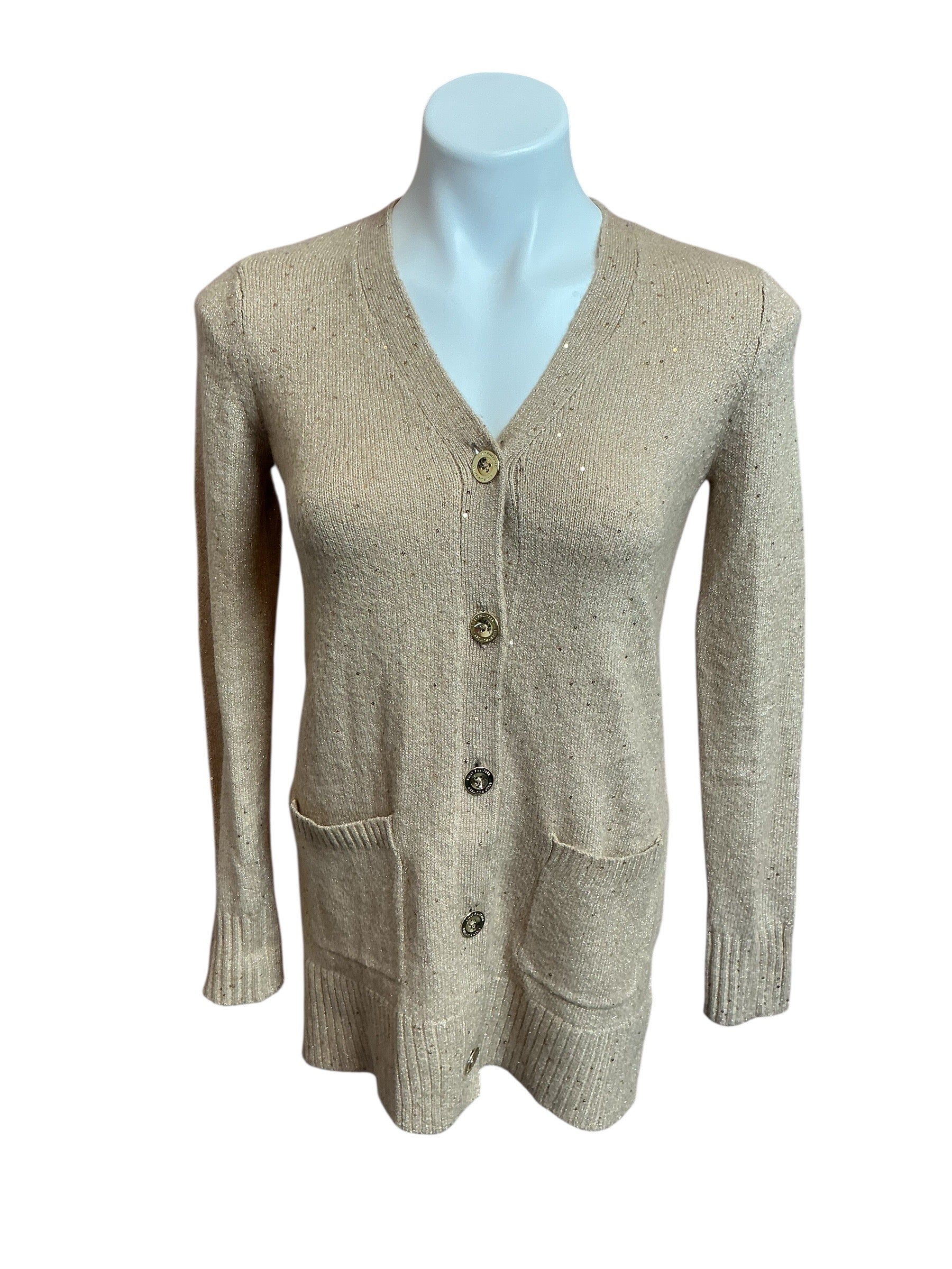 Lilly Pulitzer Gold Metallic Cardigan - Size XXS