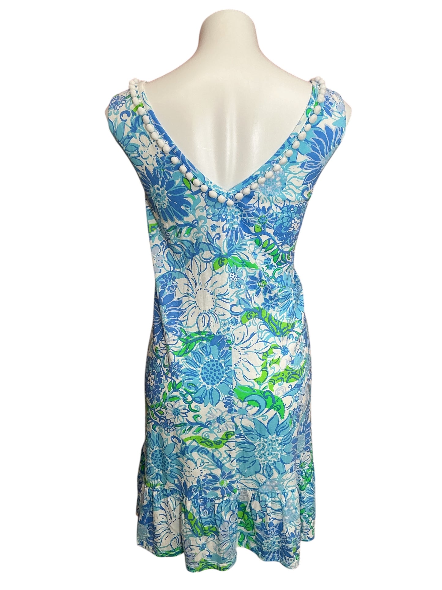 Lilly Pulitzer Camilla V-Neck Swing Dress Frenchie Blue Suns Out - Size L