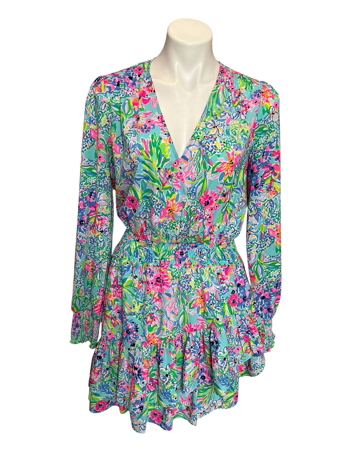 Lilly Pulitzer Cristiana Stretch Dress Amalfi Blue Alligator Isle - Size 6