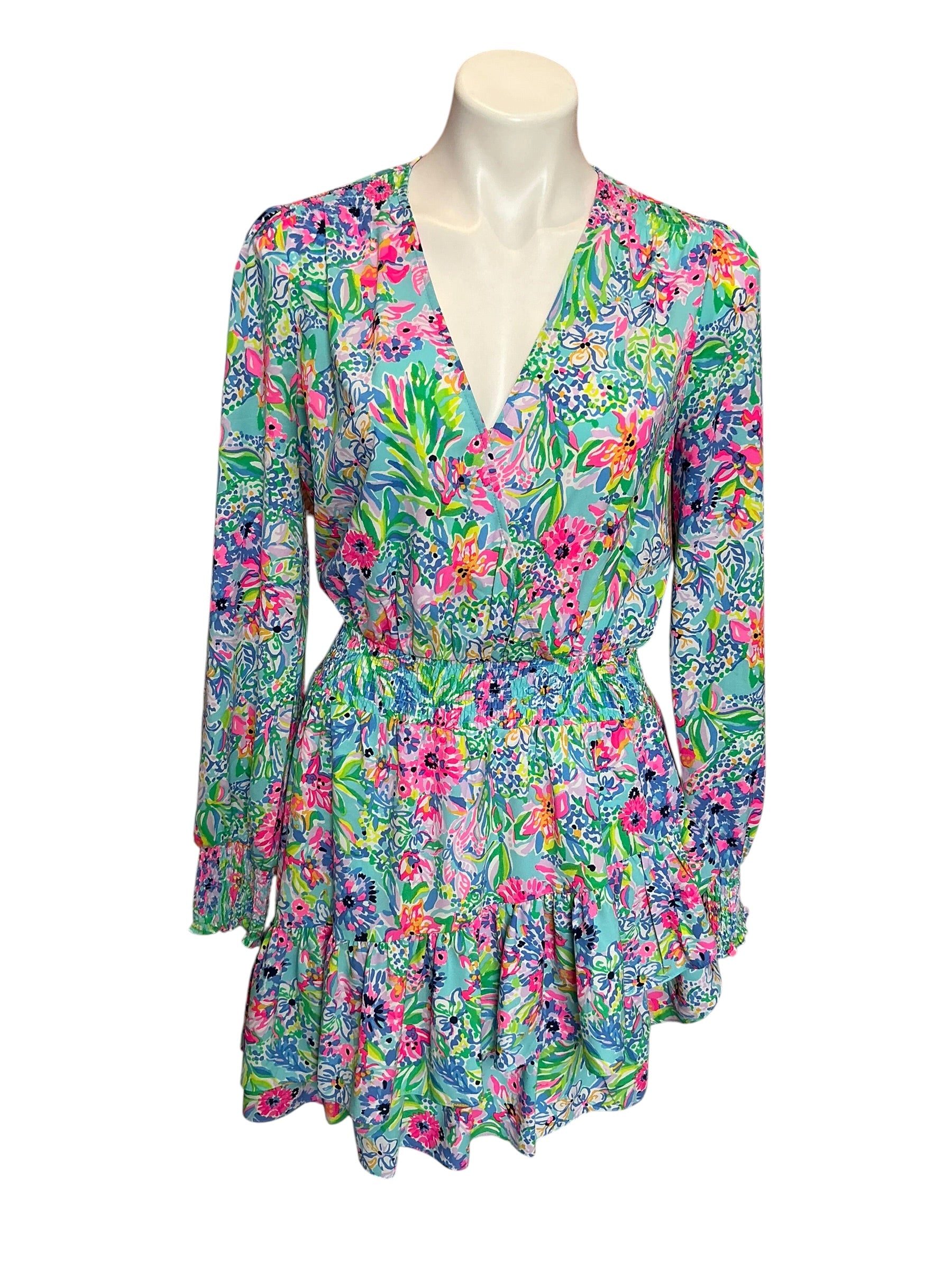 Lilly Pulitzer Cristiana Stretch Dress Amalfi Blue Alligator Isle - Size 6