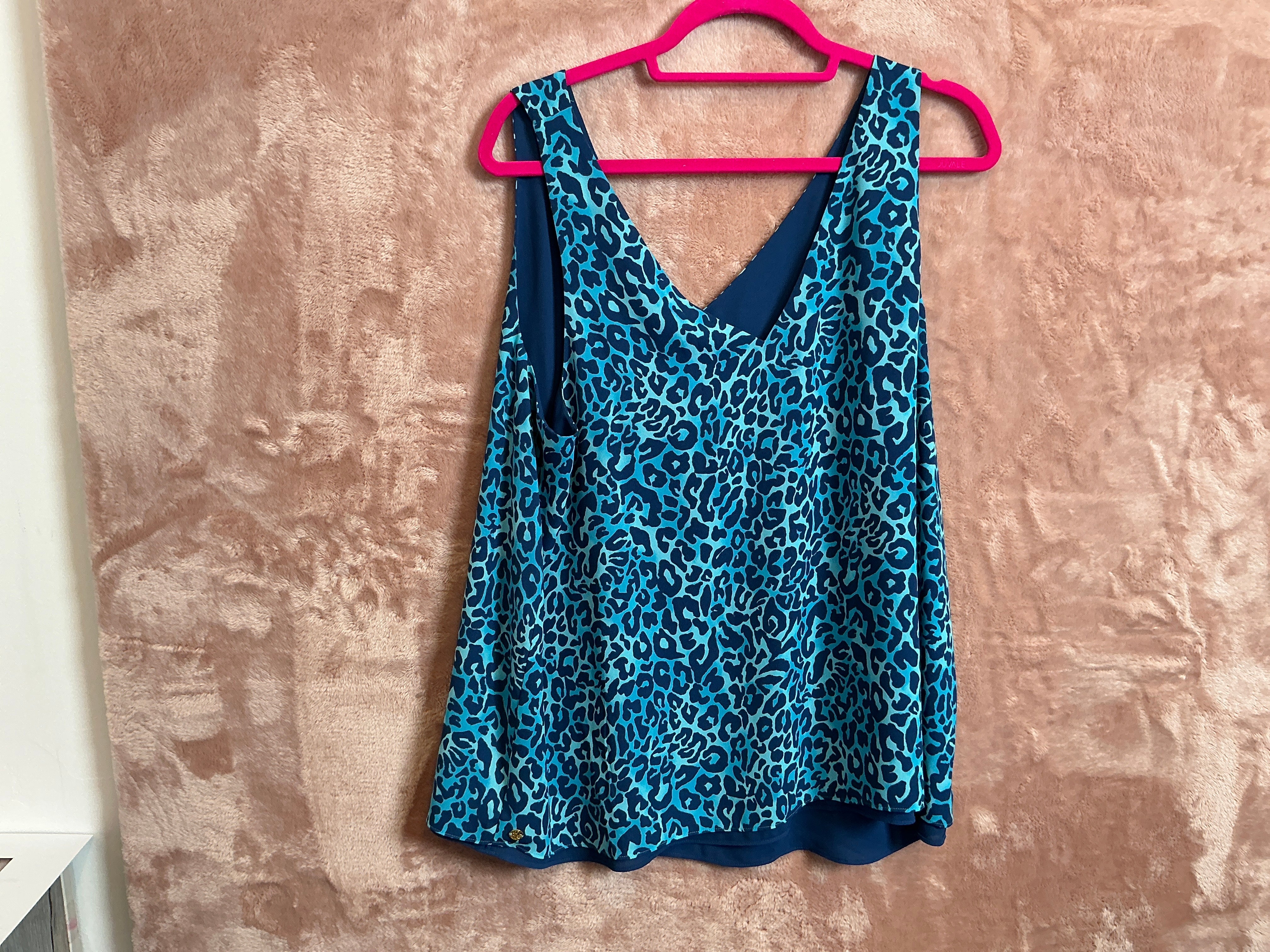 Lilly Pulitzer Top NWT - Florin Sleeveless V-Neck - Oyster Bay Navy - My Favorite Spot - Size XL