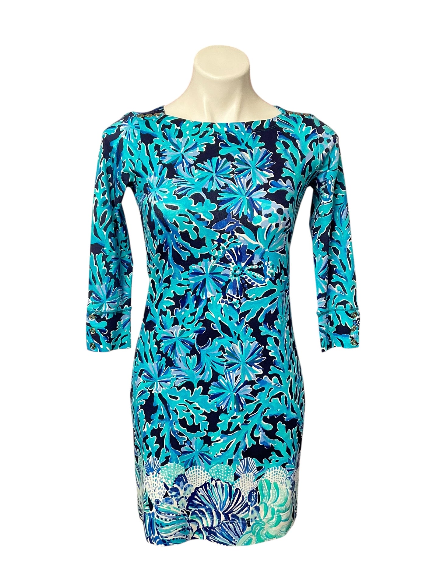 Lilly Pulitzer NWT - UPF 50 + Sophie Dress - Bright Navy In Too Deep Engineered - Size XS