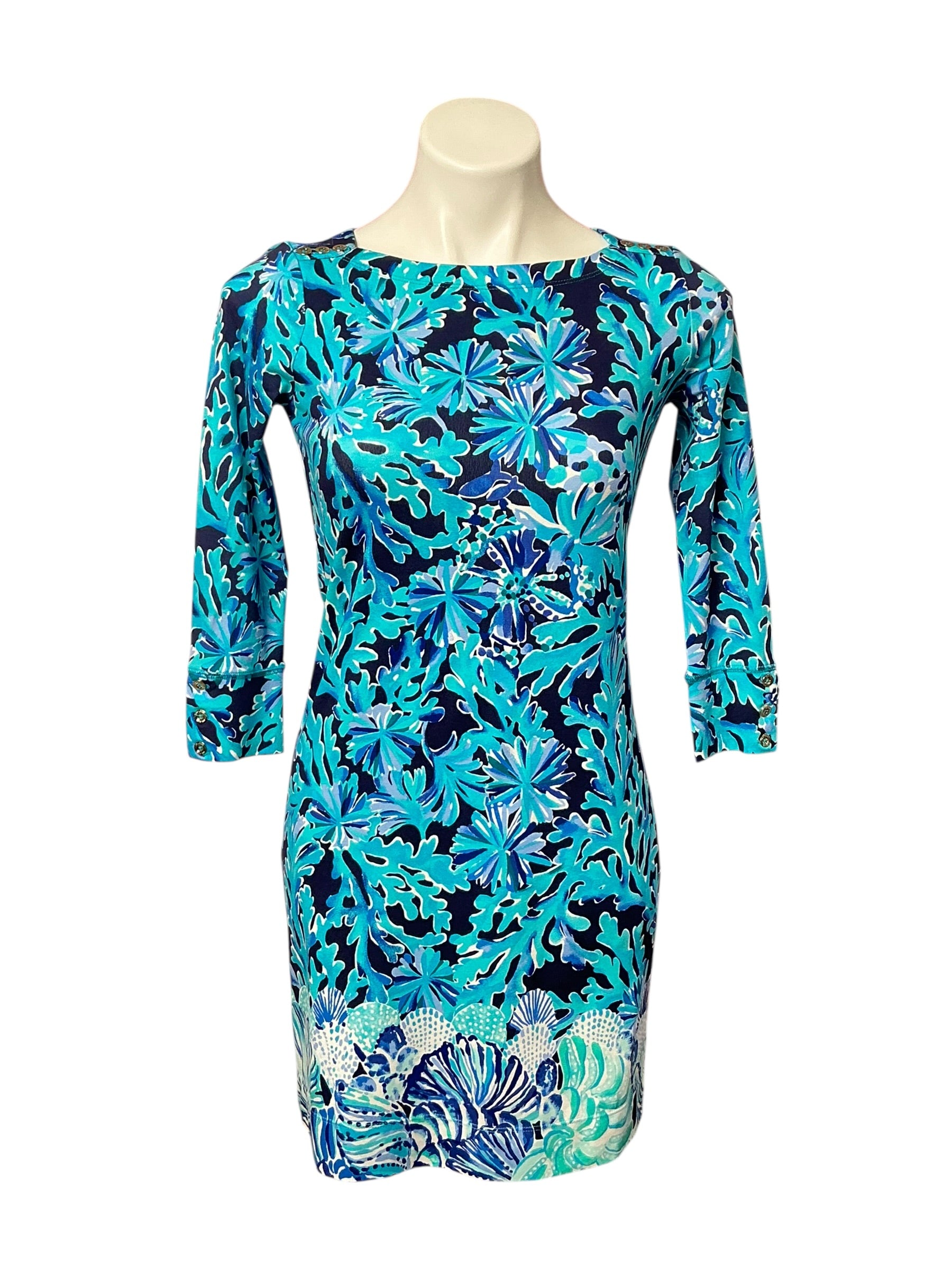 Lilly Pulitzer NWT - UPF 50 + Sophie Dress - Bright Navy In Too Deep Engineered - Size XS