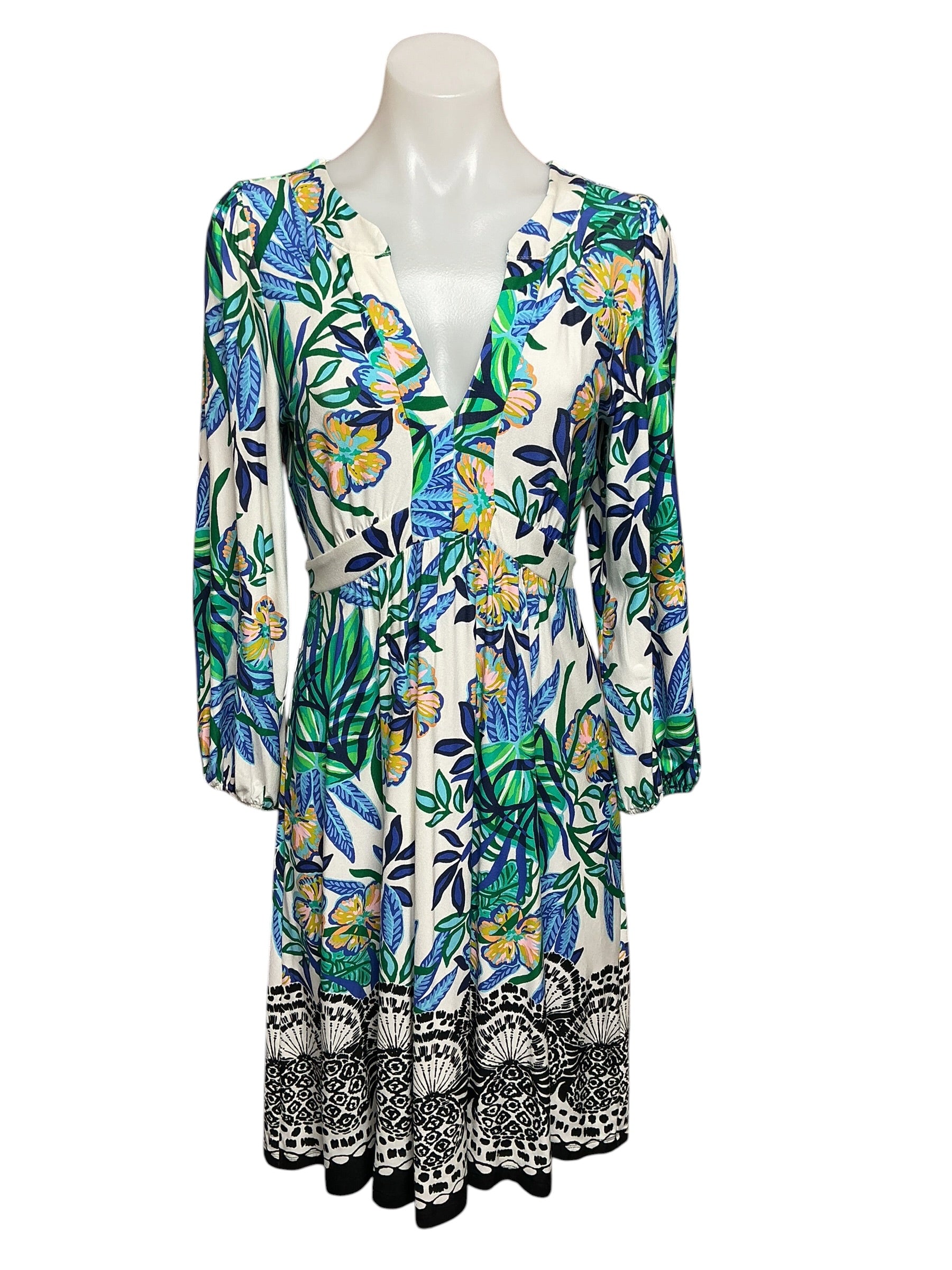 Lilly Pulitzer Wexlee 3/4 Sleeve Dress Multi Golden Hour Glam Engineered Knit - Size 2