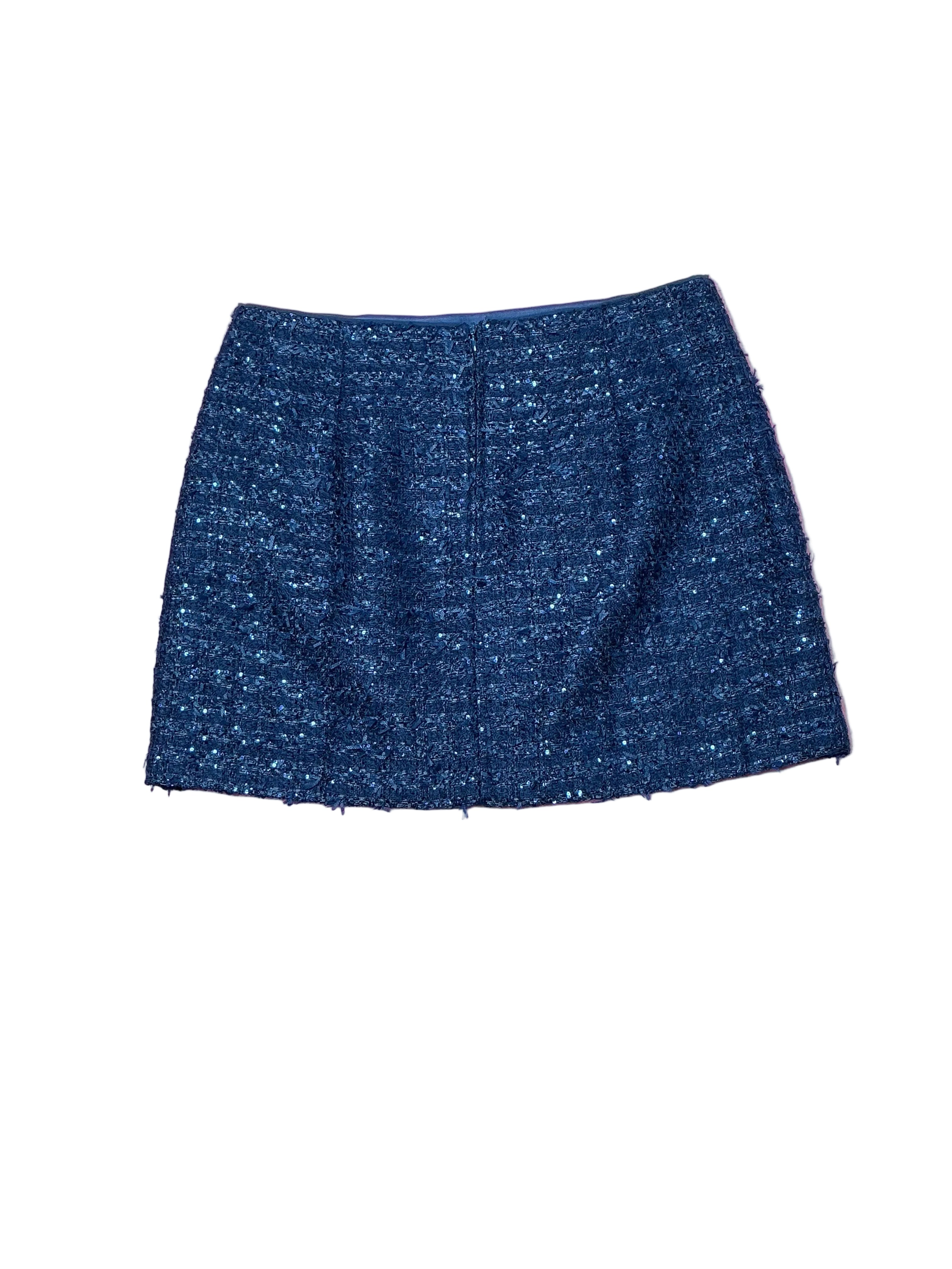 Lilly Pulitzer Adler Mini Skirt - Navy Fantasy Checkerboard Tweed - Size 14