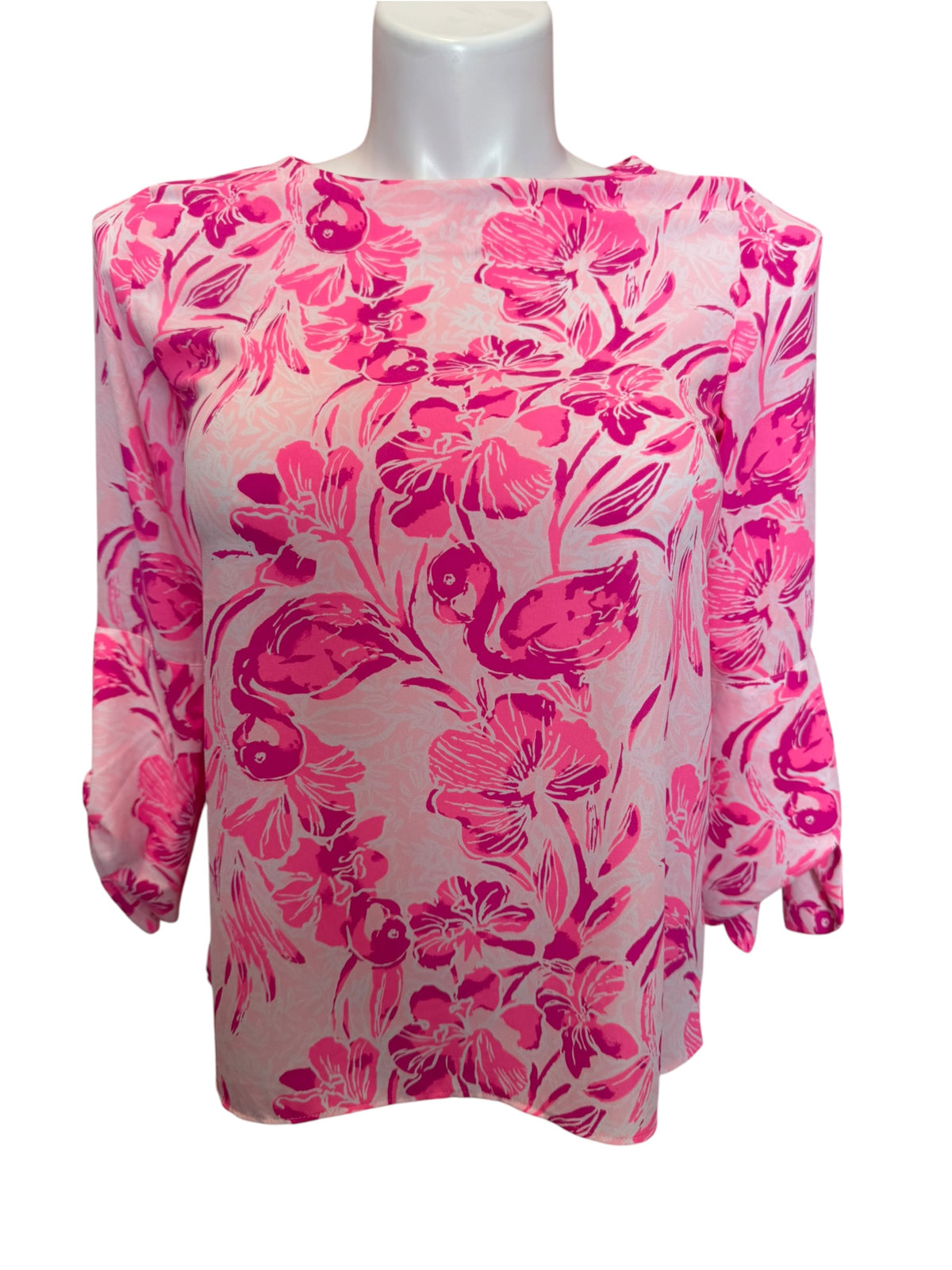 Lilly Pulitzer NWT Langston Top Coral Reff Tint Flamingle - Size XS
