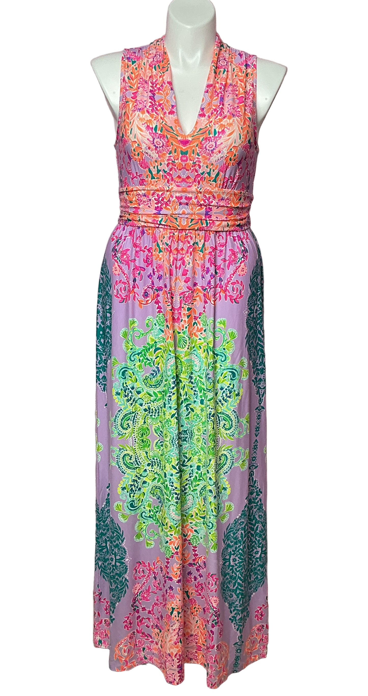 Lilly Pulitzer NWT - Pearce Maxi Dress - Multi Sunshine Vibes Engineered - Size L